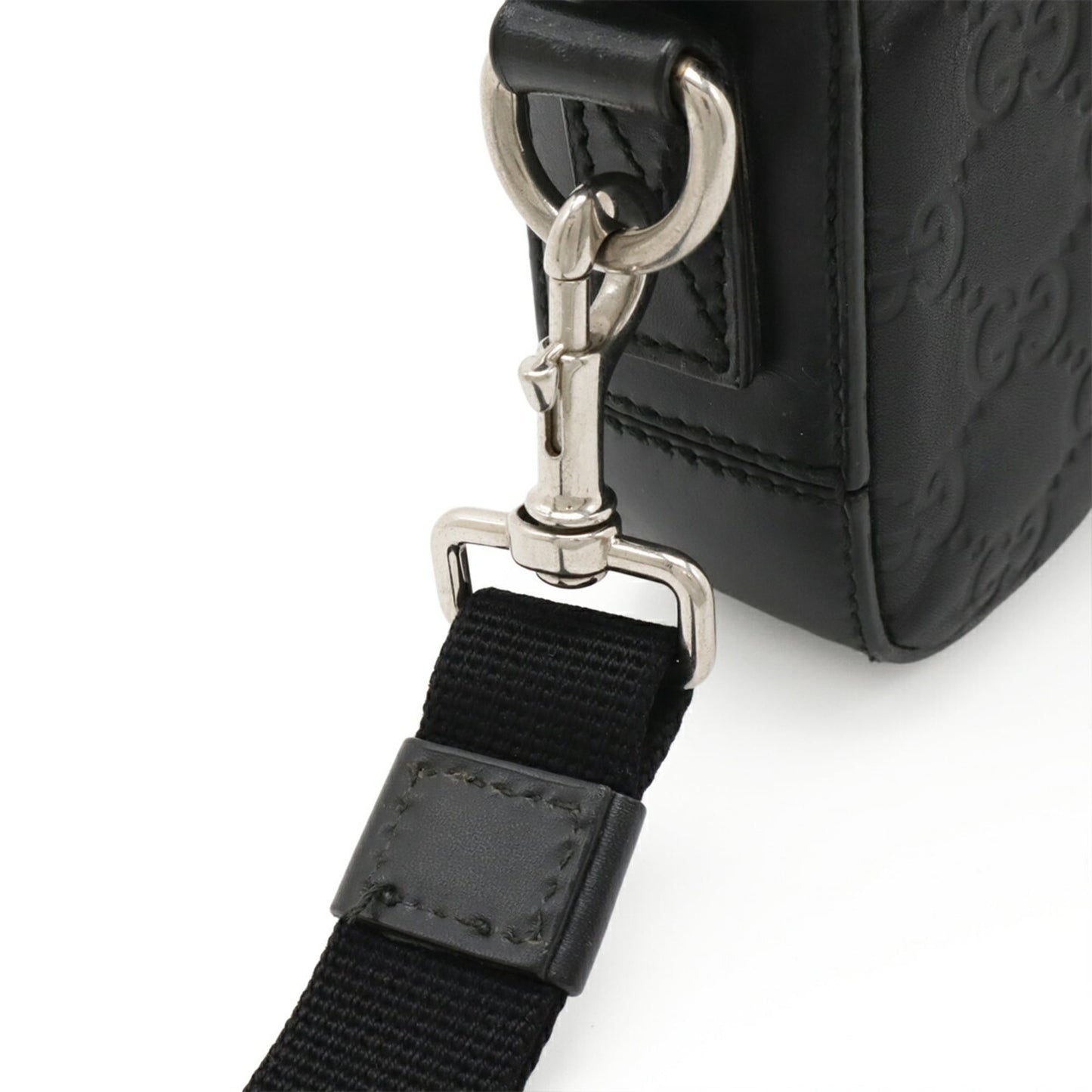 Gucci Black Leather Clutch Bag Handbag ( )