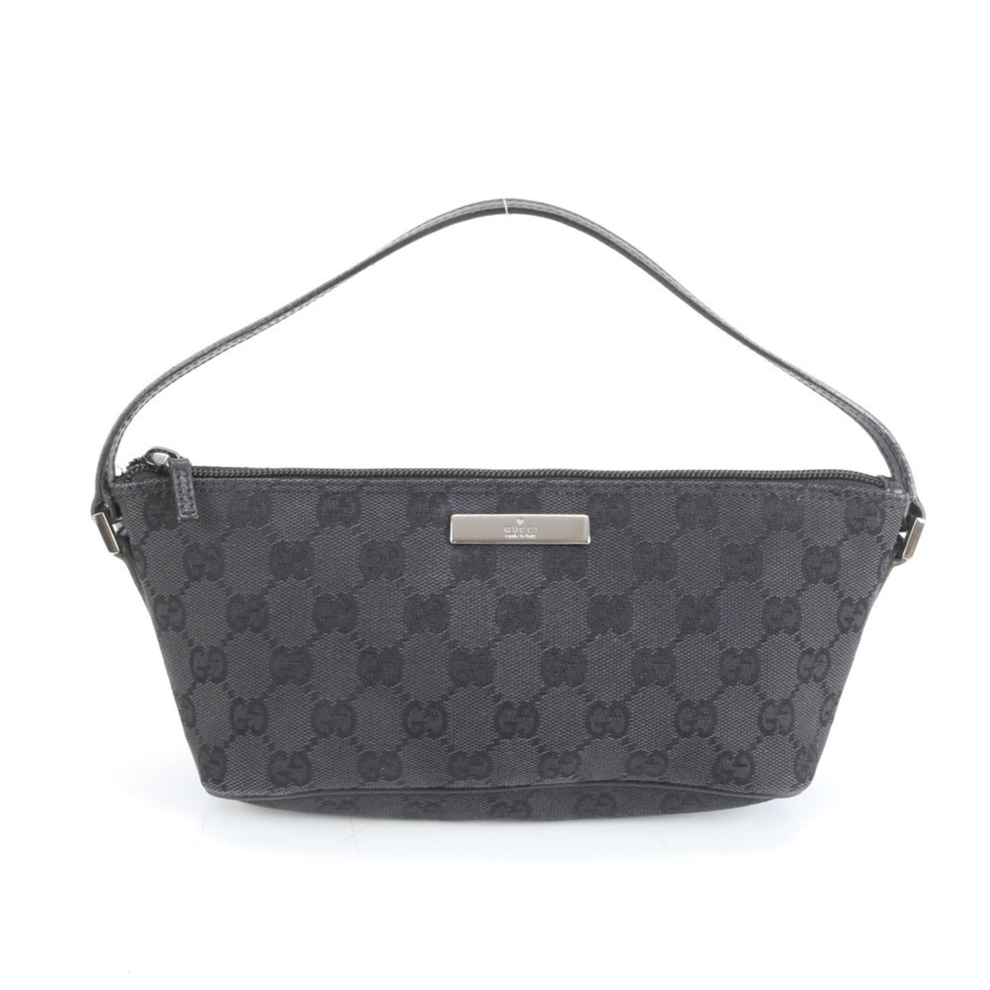 Gucci Black Leather Canvas Pouch Shoulder Bag ( )
