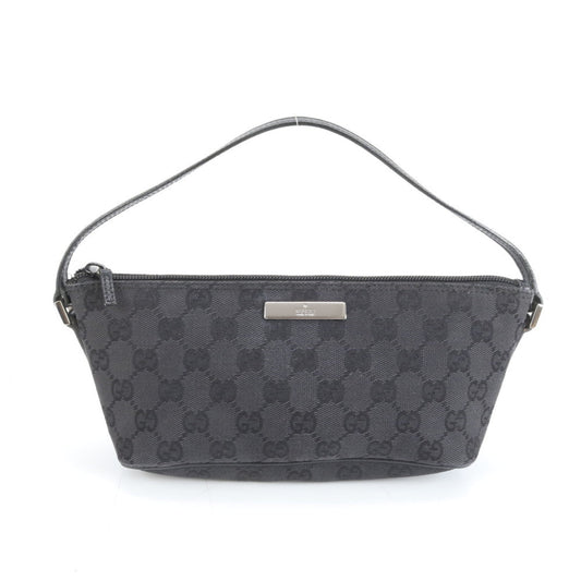Gucci Black Leather Canvas Pouch Shoulder Bag ( )