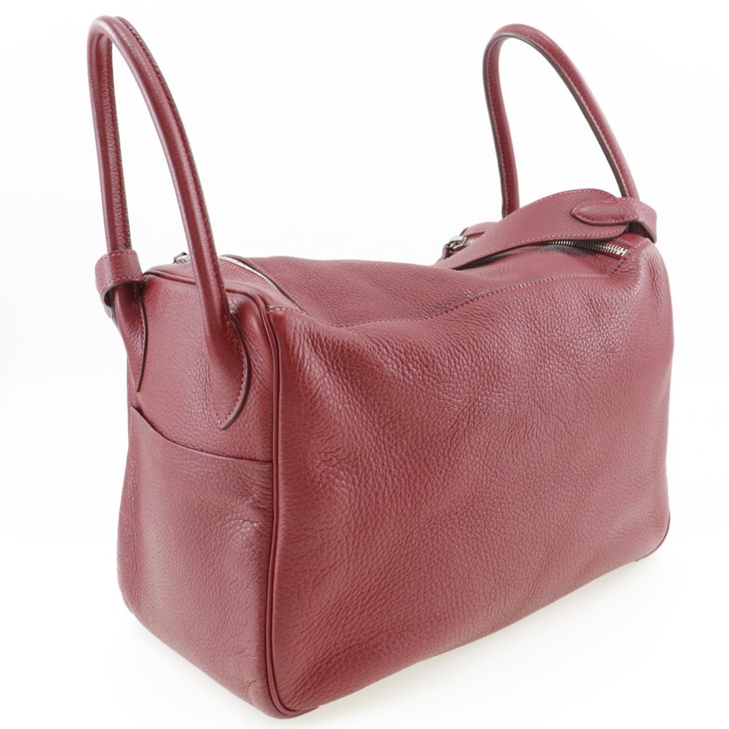 Hermes Lindy Red Color Taurillon Clemence Leather Handbag ( )