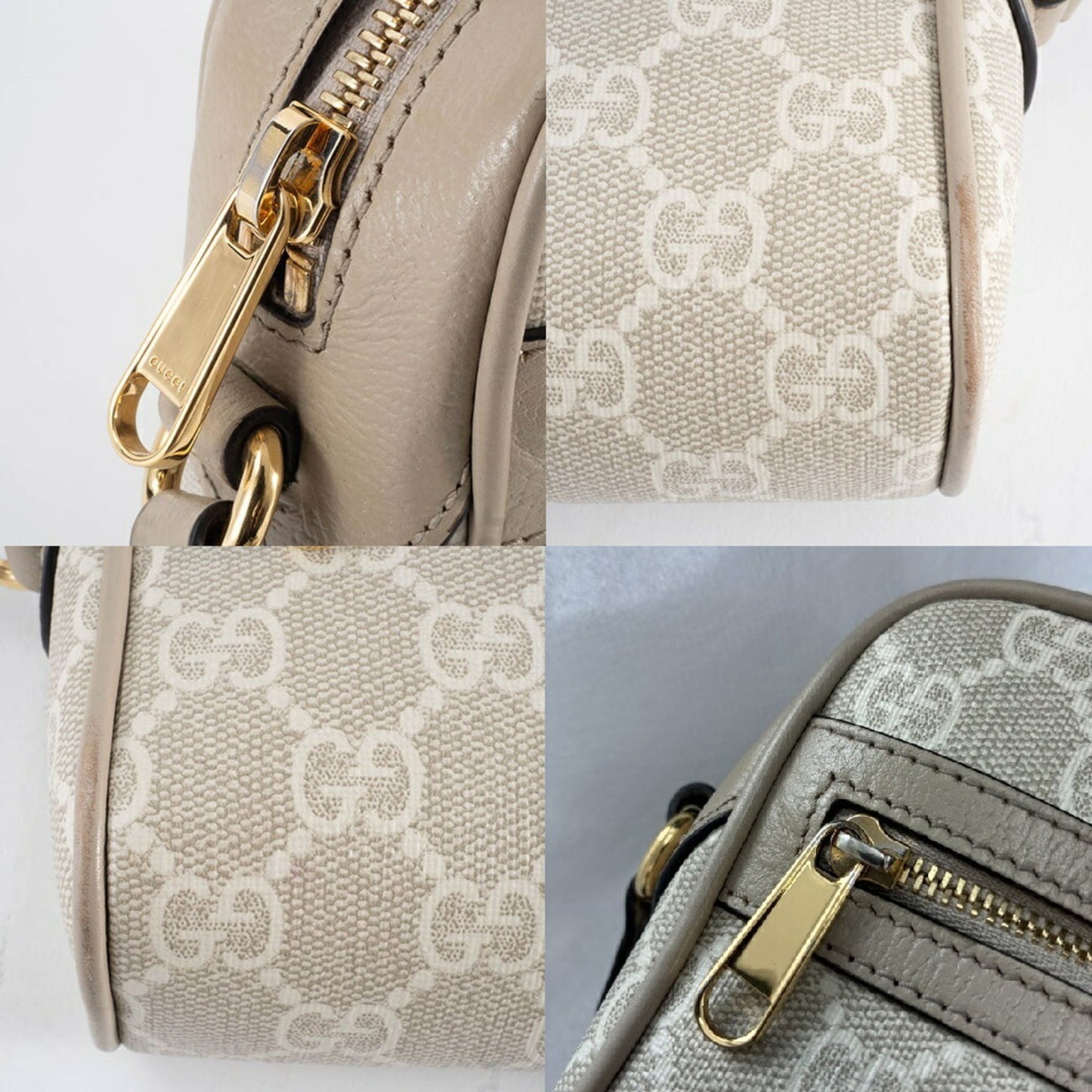 Gucci Beige Gg Supreme Leather Shoulder Bag ( )