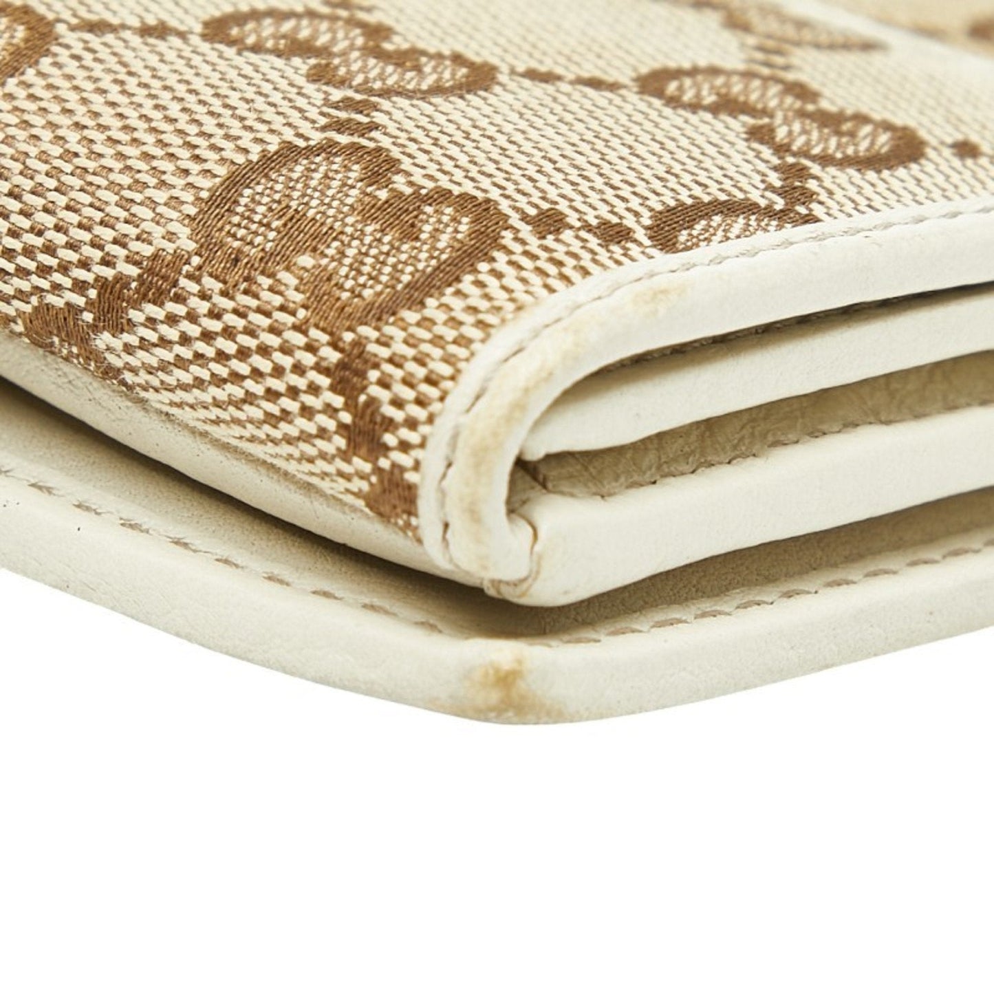 Gucci Beige Ivory Canvas Leather Wallet (Bi-Fold) ( )