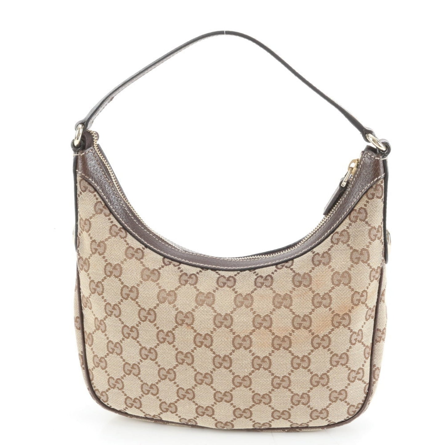 Gucci Brown Leather Canvas Shoulder Bag ( )