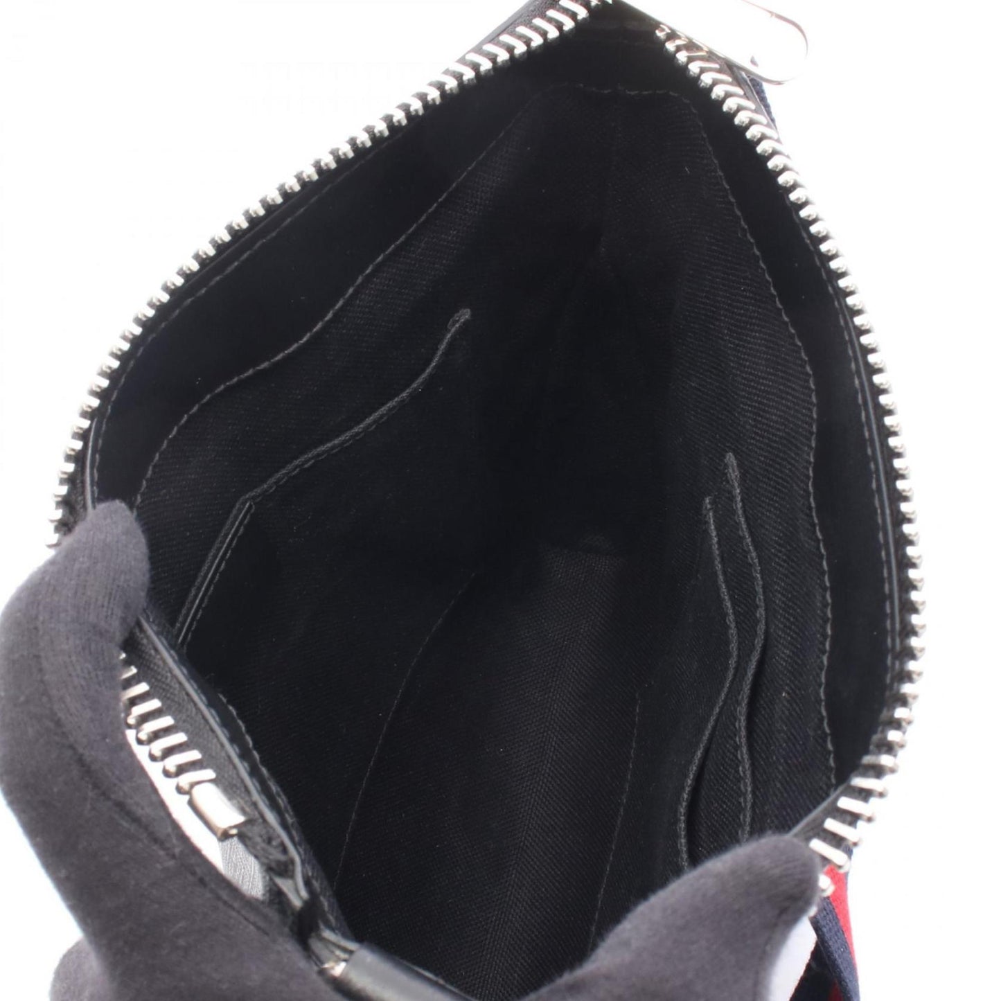 Gucci Black Gray Gg Supreme Leather Messenger Bag Shoulder Bag ( )