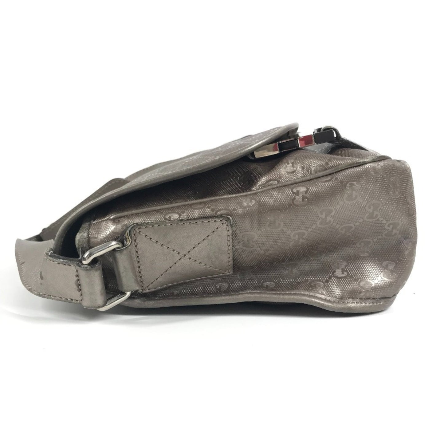 Gucci Metallic Gg ImprimÃ© Leather Messenger Bag Shoulder Bag ( )