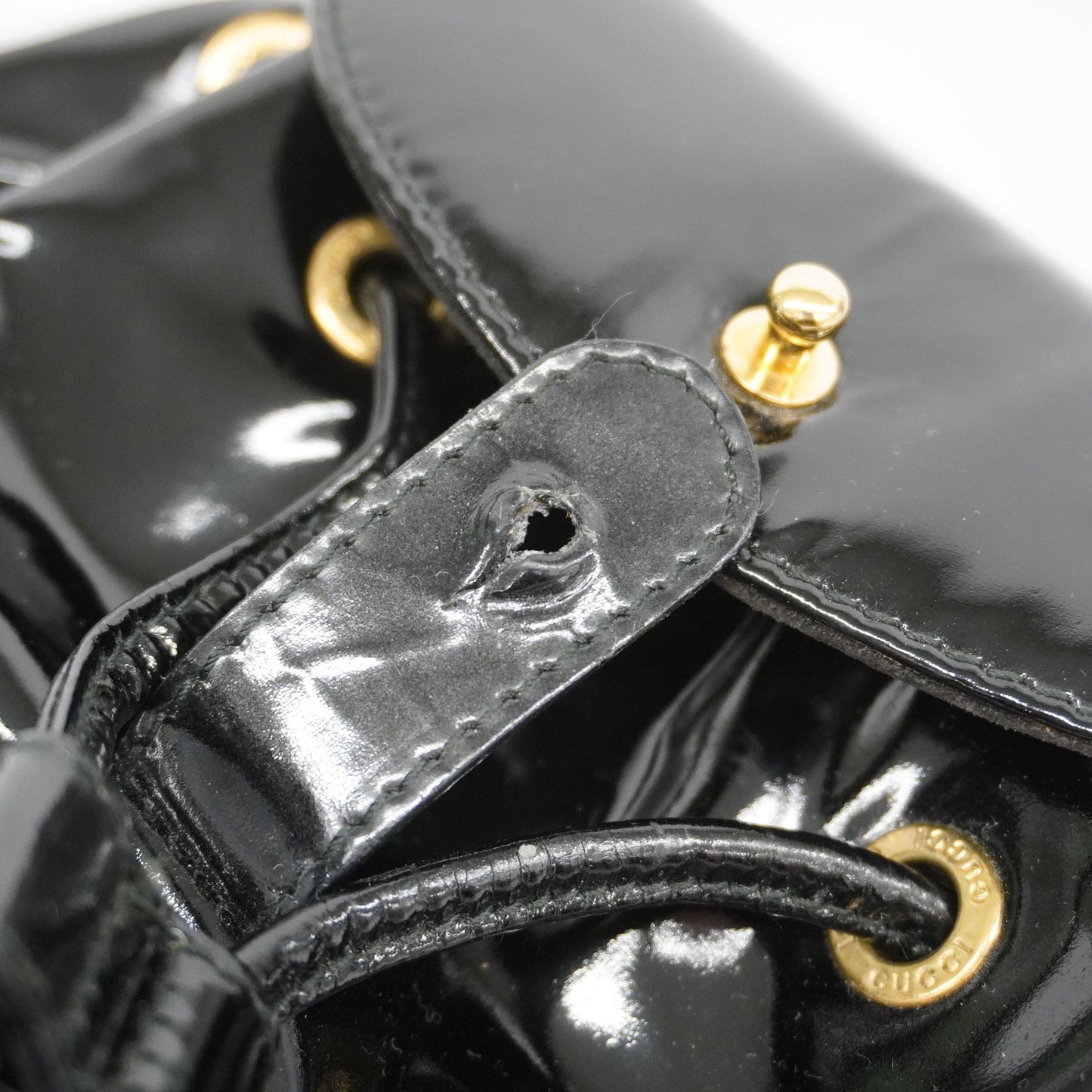 GUCCI Auth  Bamboo Rucksack 003 1998 0030 Women's Leather Backpack Black