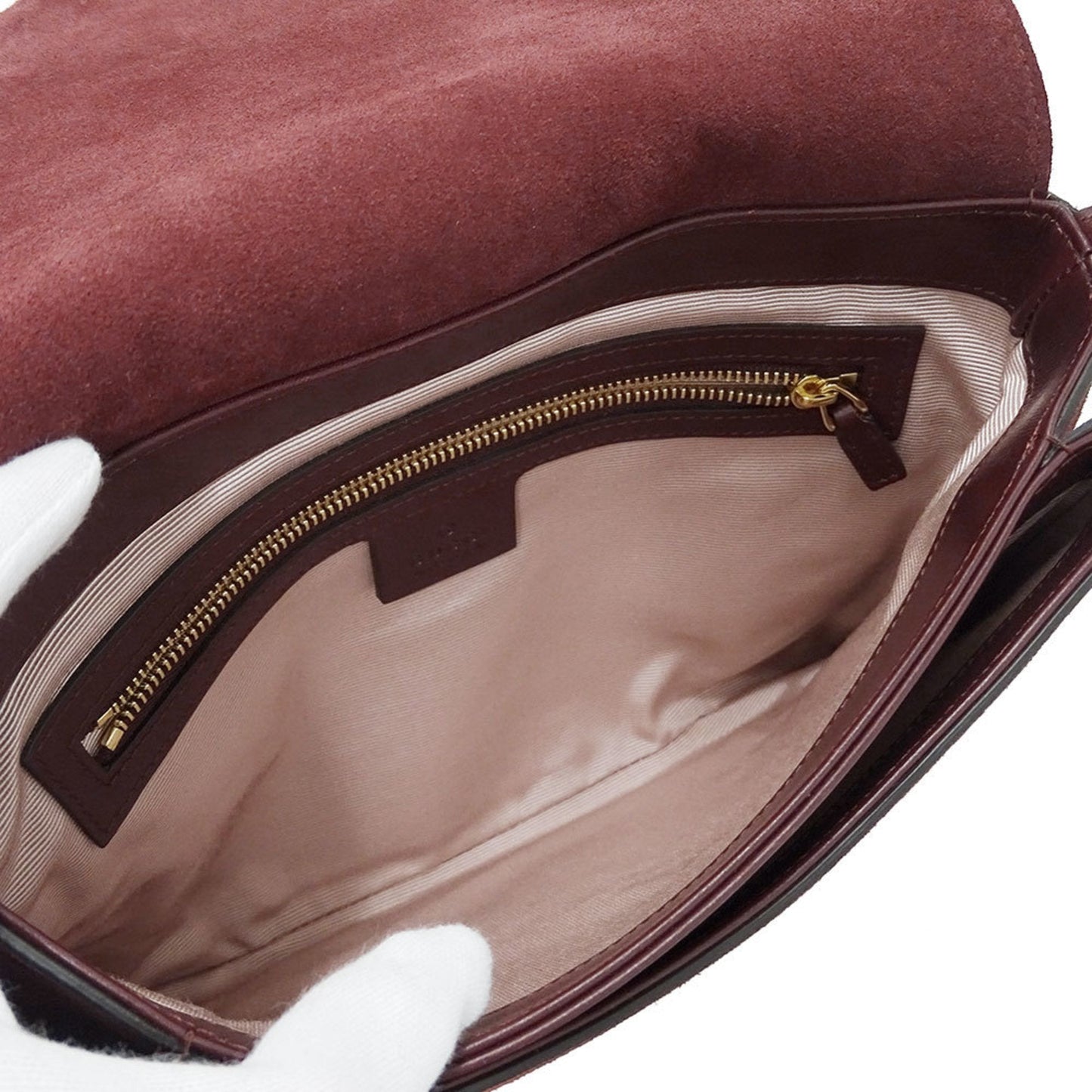 Gucci Bordeaux Suede Shoulder Bag ( )