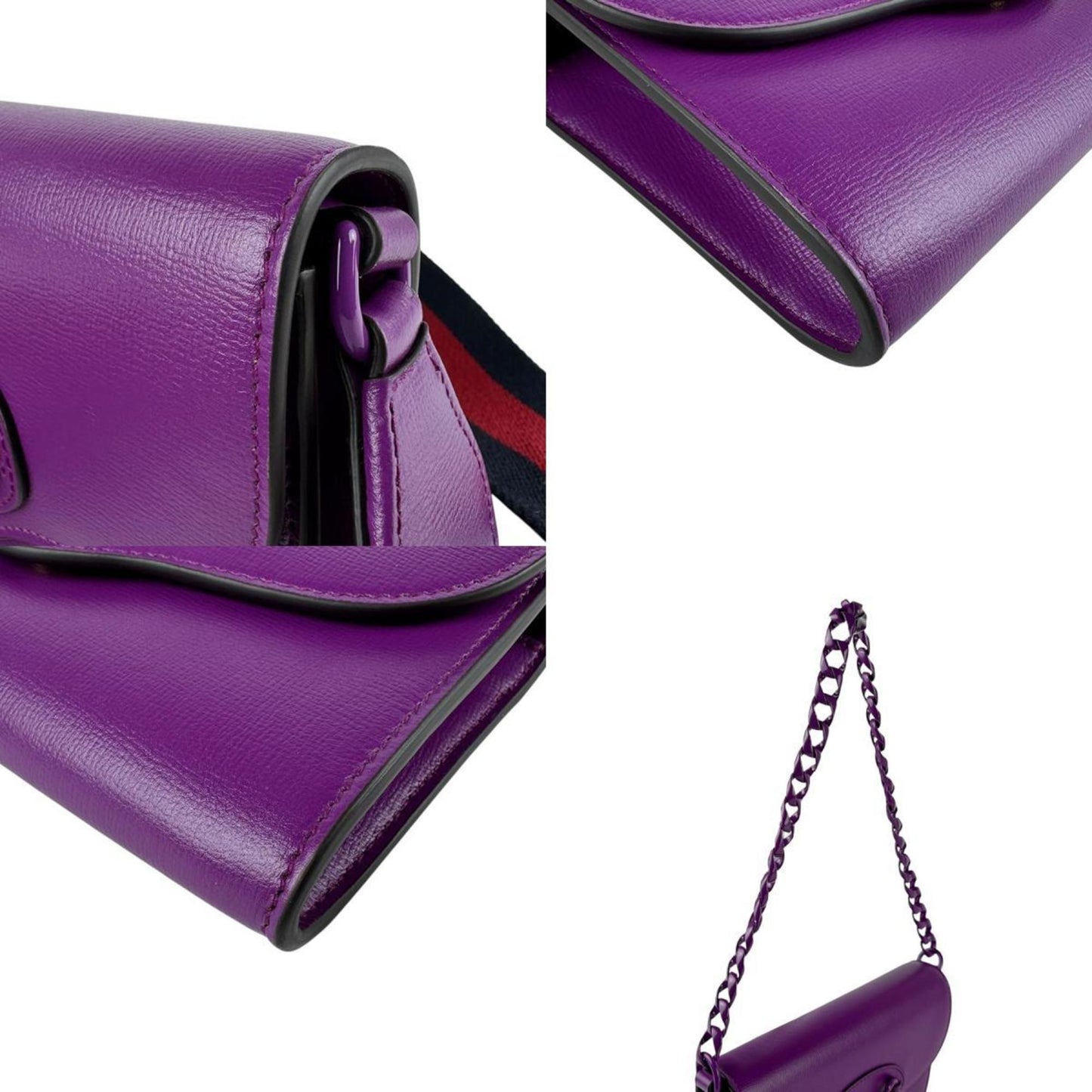 Gucci Purple Leather Shoulder Bag ( )
