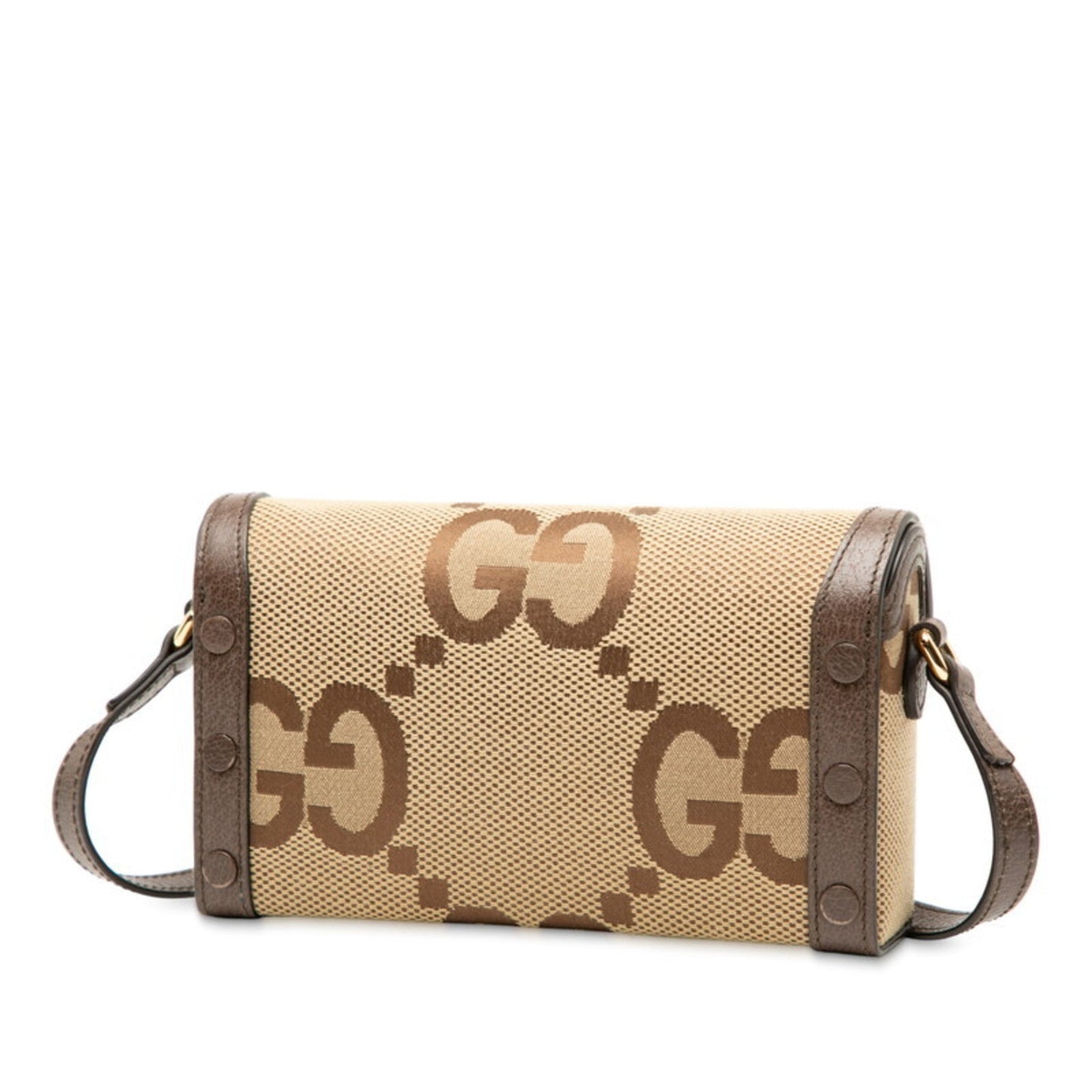 Gucci Brown Canvas Leather Shoulder Bag ( )