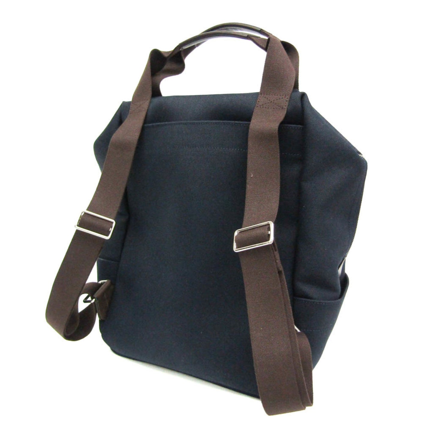 Hermes Navy Toile Chevron Leather Backpack ( )