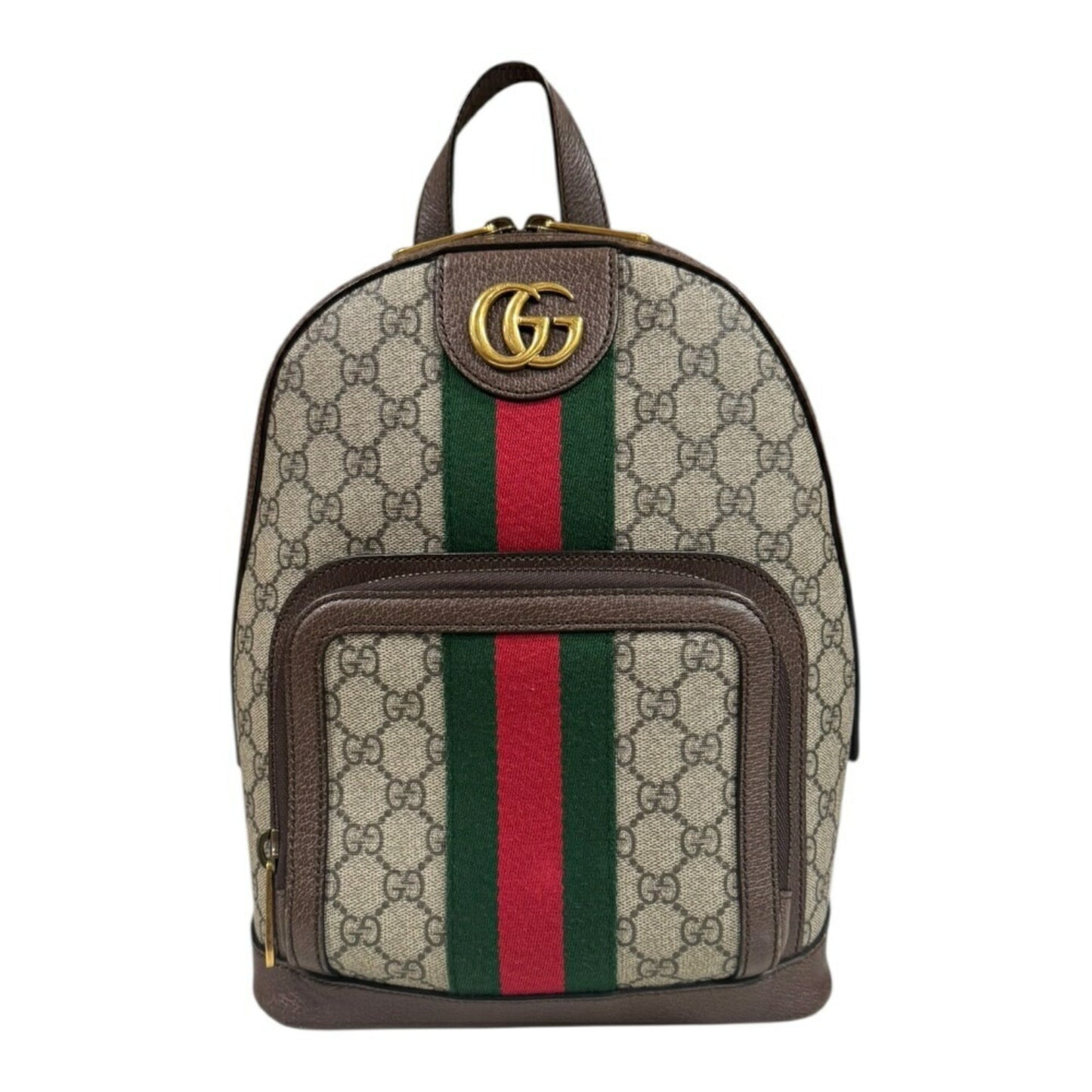 Gucci Beige Brown Gg Supreme Canvas Backpack ( )
