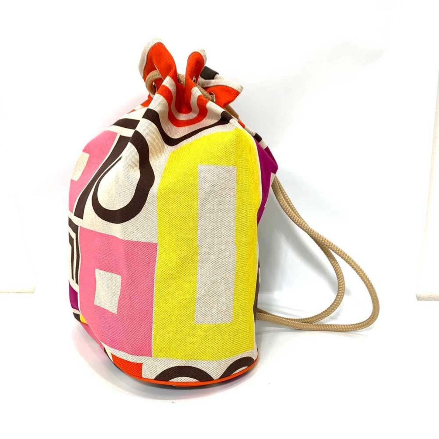 Hermes Multi-Color Cotton Canvas Shoulder Bag ( )