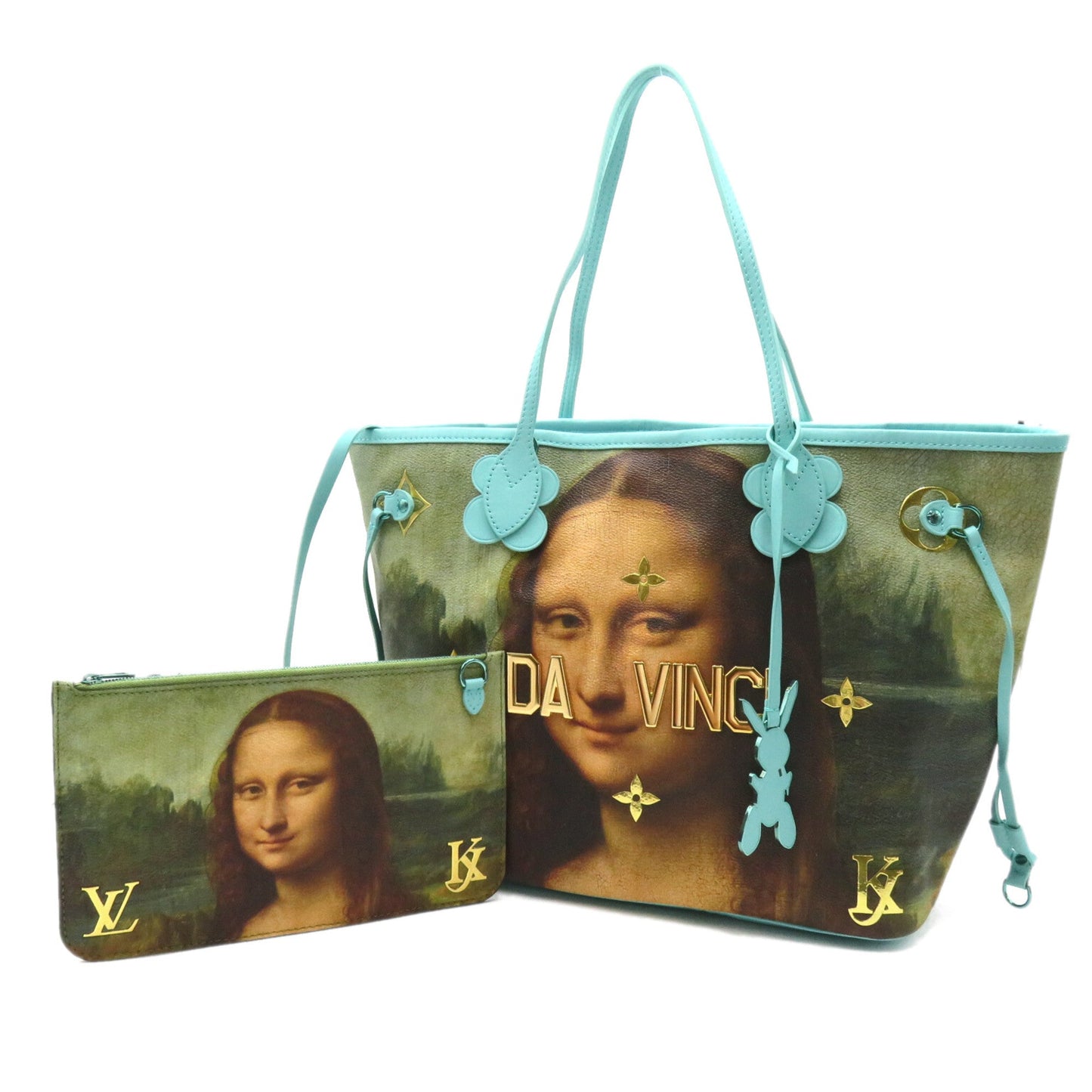 LOUIS VUITTON Da Vinci Neverfull MM Green Masters collection PVC coated canvas M43325