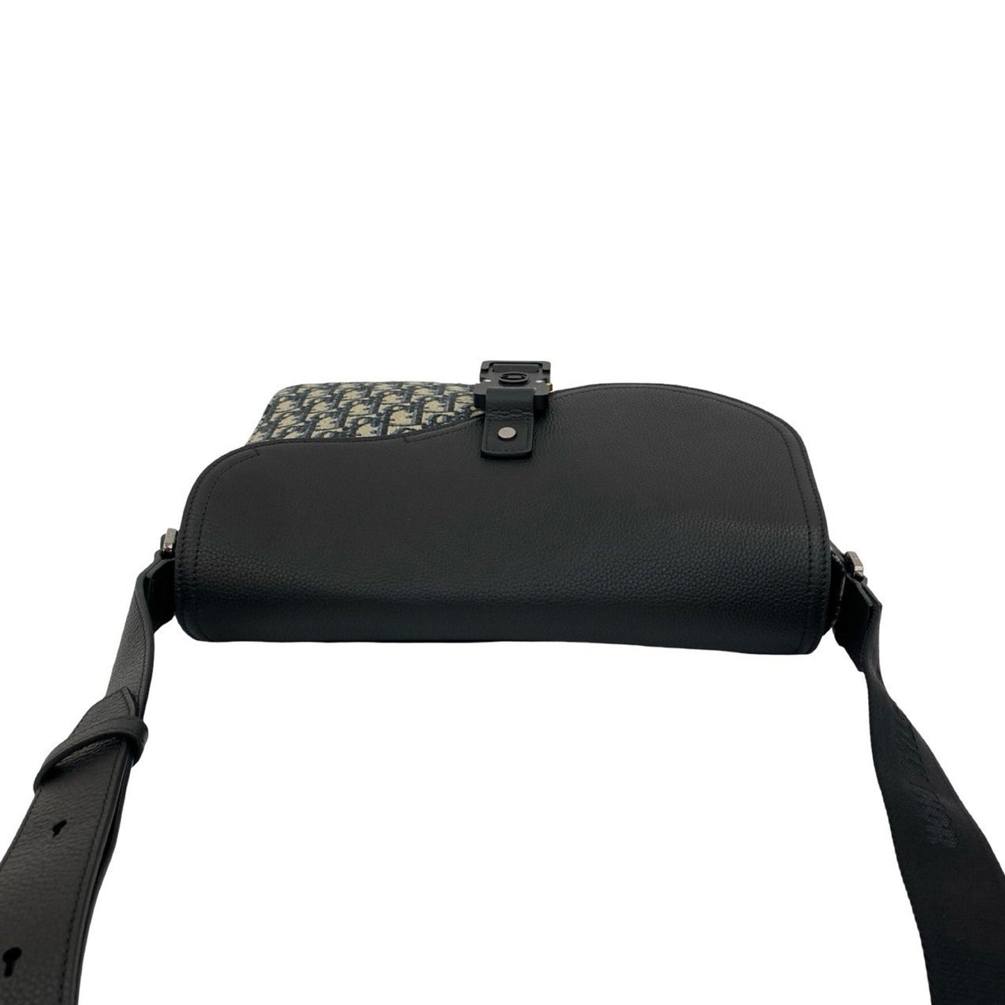 Christian Dior Black Canvas Leather Messenger Bag Shoulder Bag ()