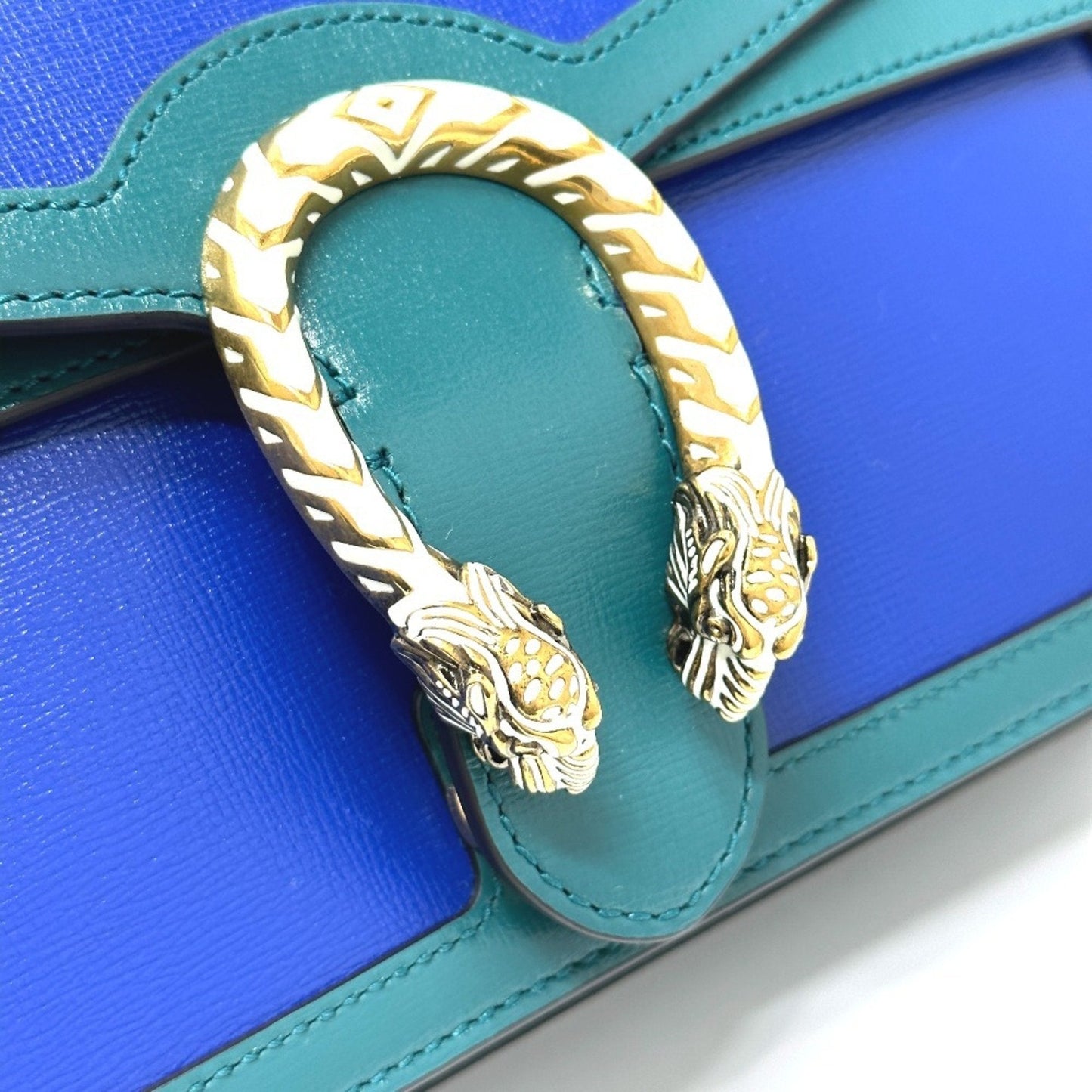 Gucci Blue Green Leather Shoulder Bag ( )