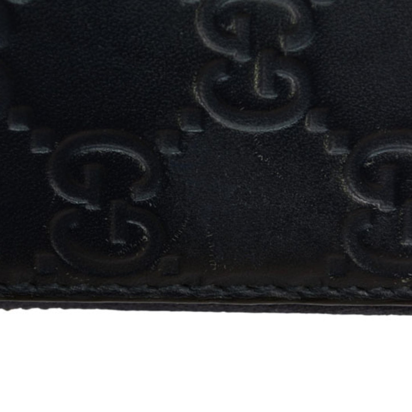Gucci Dark Navy Red Color Leather Long Wallet (Bi-Fold) ( )