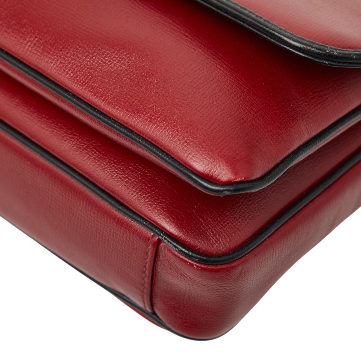 Gucci Black Red Color Leather Shoulder Bag ( )