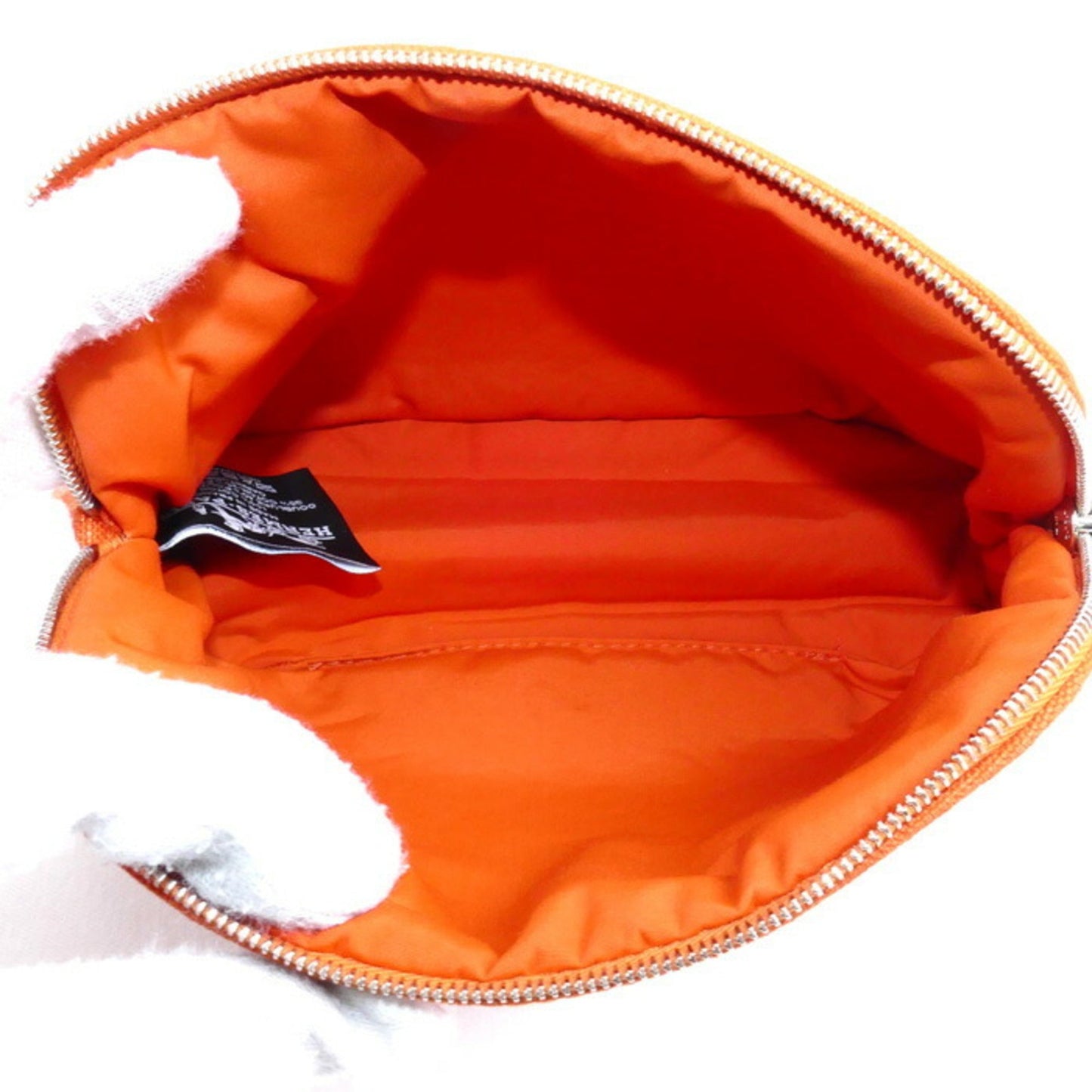 Hermes Orange Canvas Pouch ( )