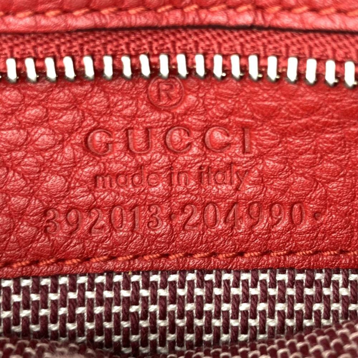 Gucci Red Color Leather Handbag Shoulder Bag ( )