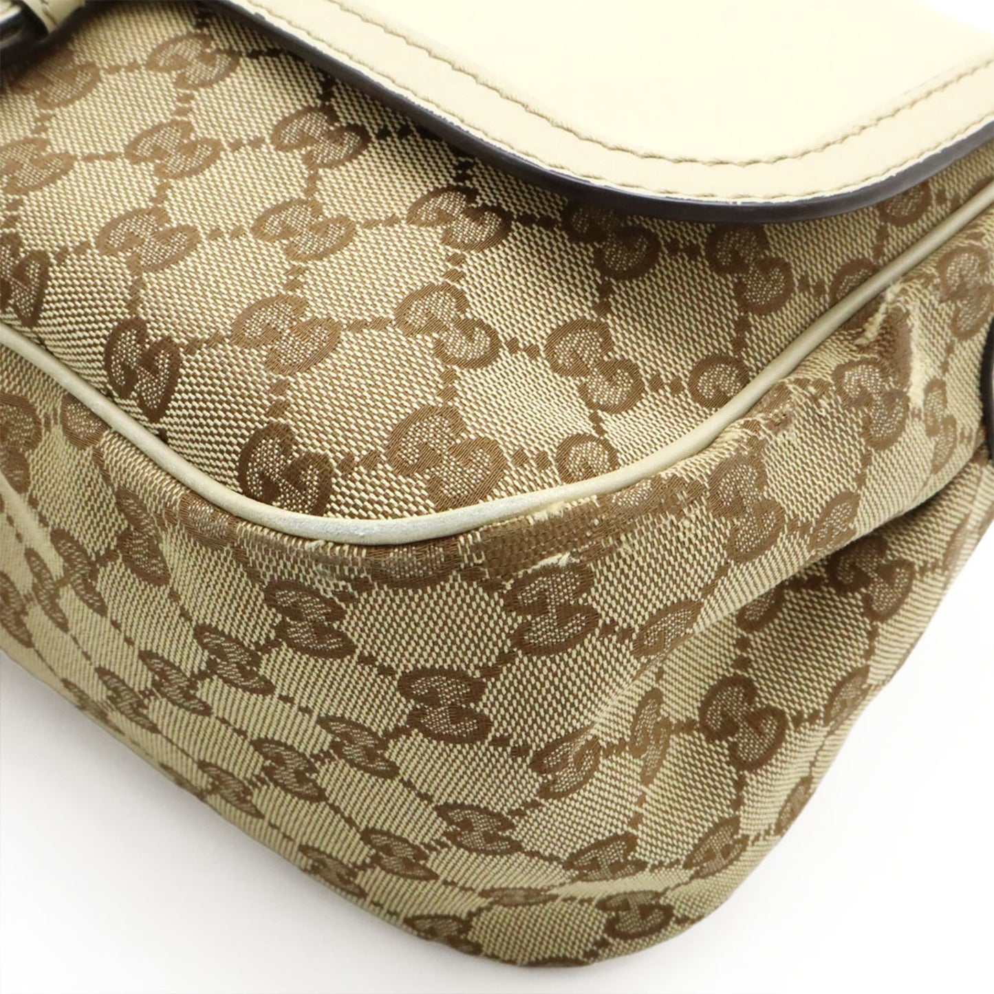 Gucci Sukey Beige Khaki Gg Canvas Leather Shoulder Bag ( )