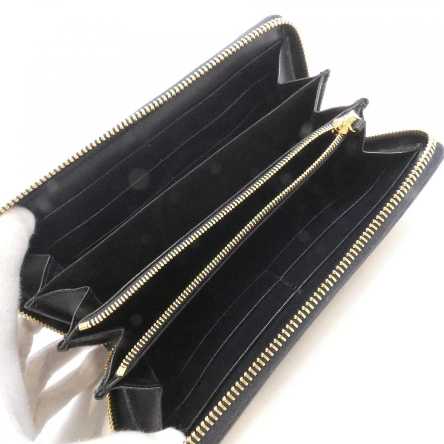 Gucci Beige Navy Canvas Long Wallet (Bi-Fold) ( )