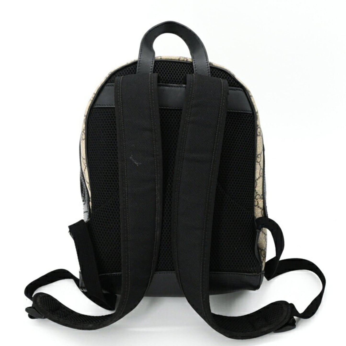 Gucci Beige Black Gg Supreme Leather Backpack ( )