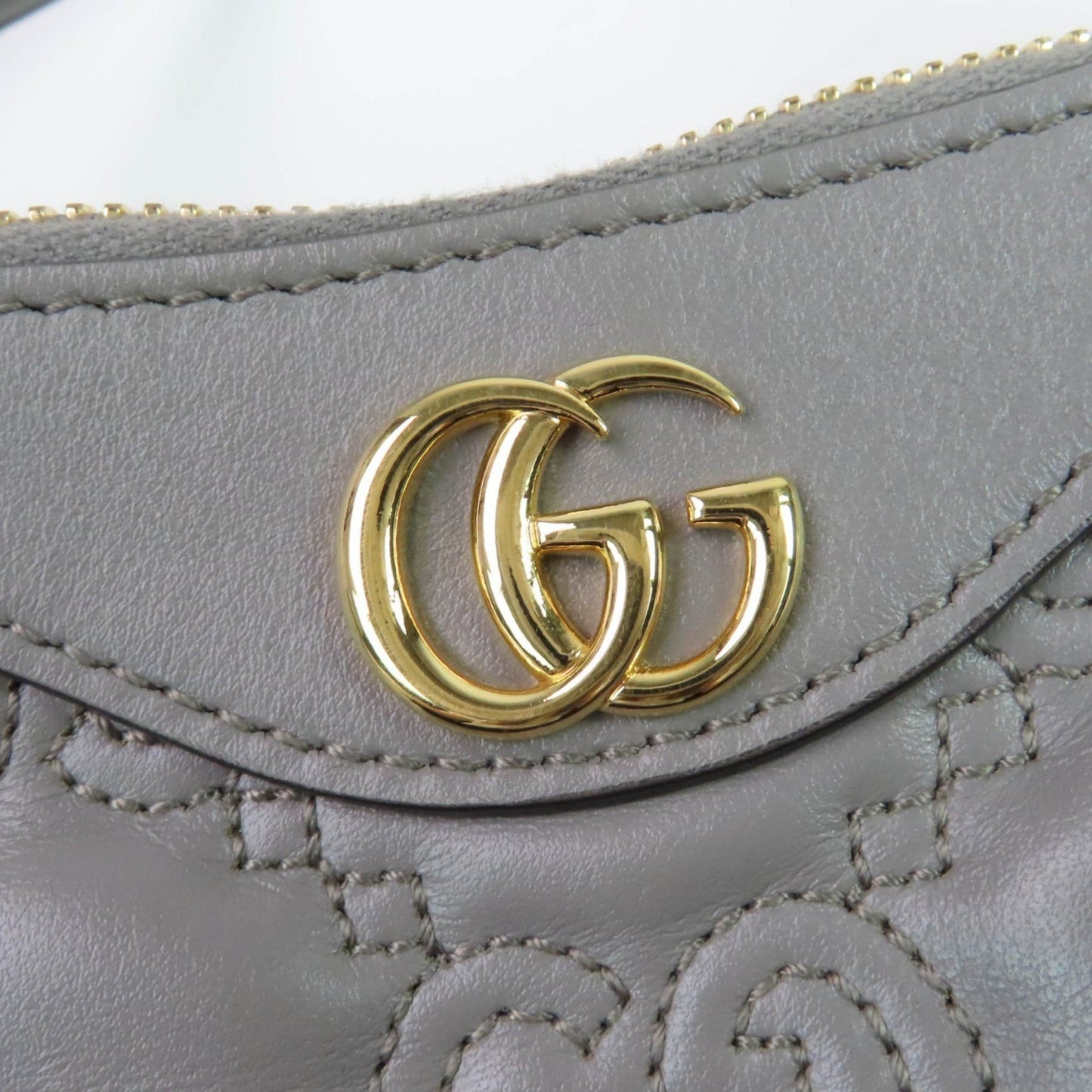 Gucci Gray Leather Handbag Shoulder Bag ( )