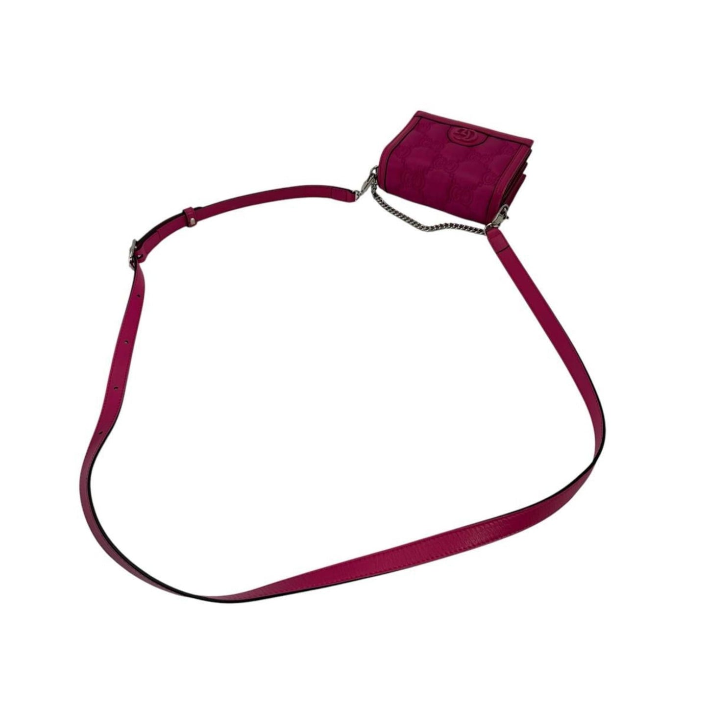 Gucci Pink Nylon Leather Handbag ( )