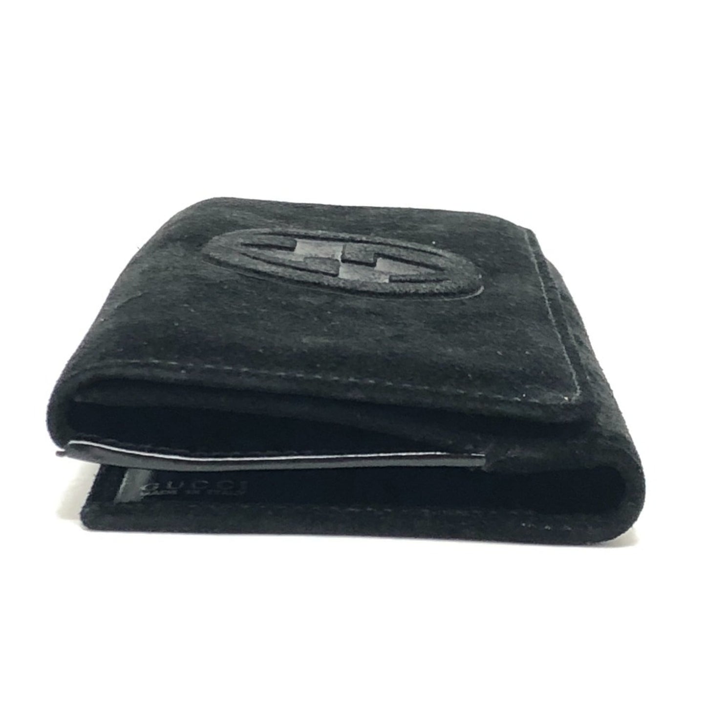 Gucci Black Suede Leather Long Wallet (Bi-Fold) ( )