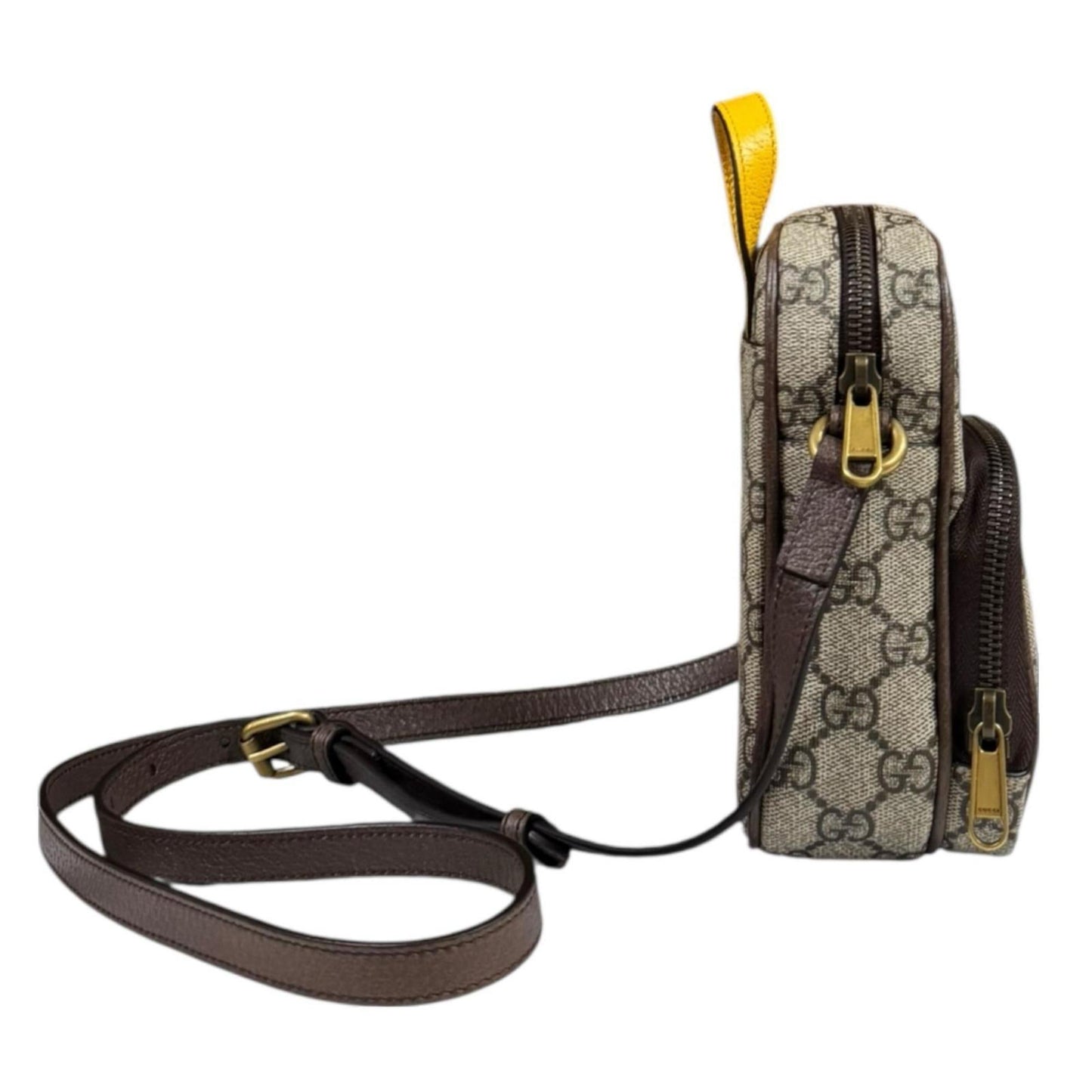 Gucci Beige Brown Yellow Gg Supreme Shoulder Bag ( )