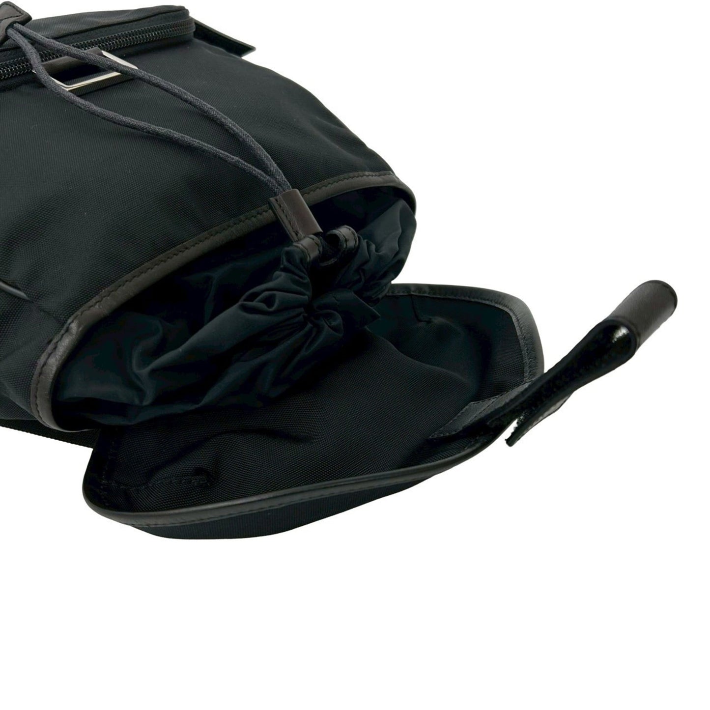 Gucci Black Nylon Leather Backpack ( )
