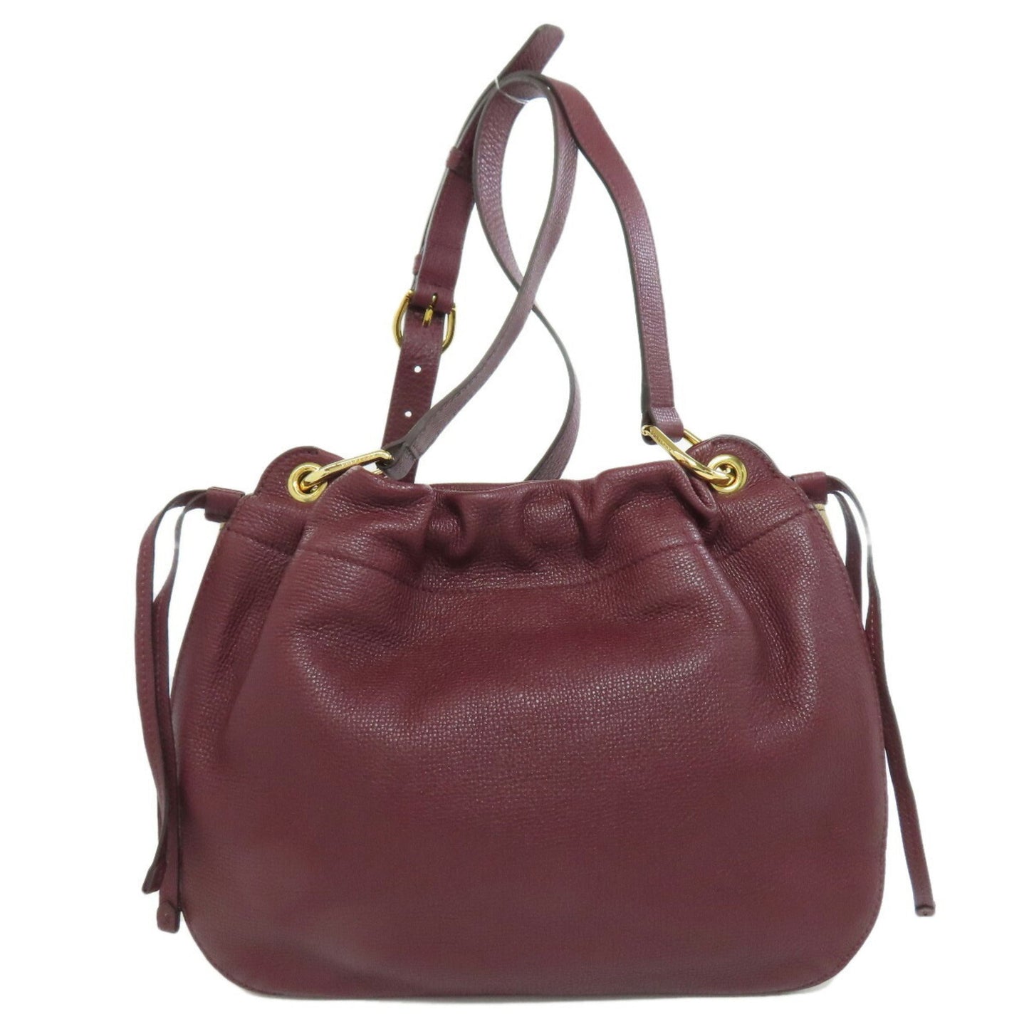 Burberry Bordeaux Leather Shoulder Bag ( )