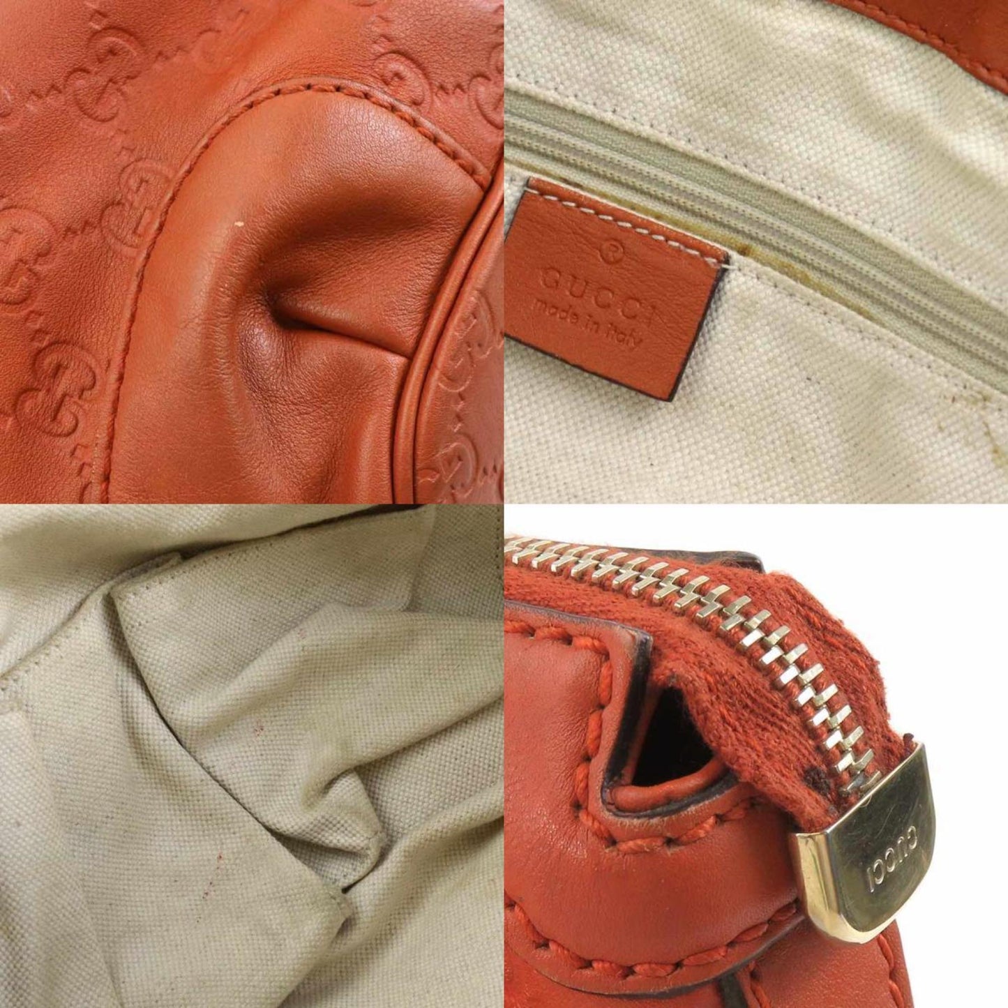 Gucci Sukey Orange Leather Handbag Shoulder Bag ( )