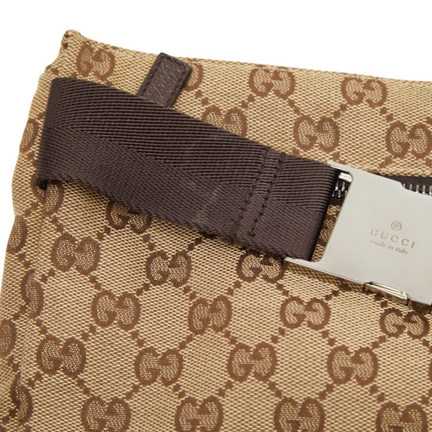 Gucci Gg Canvas Beige Brown Gg Canvas Leather Sling Bag ( )