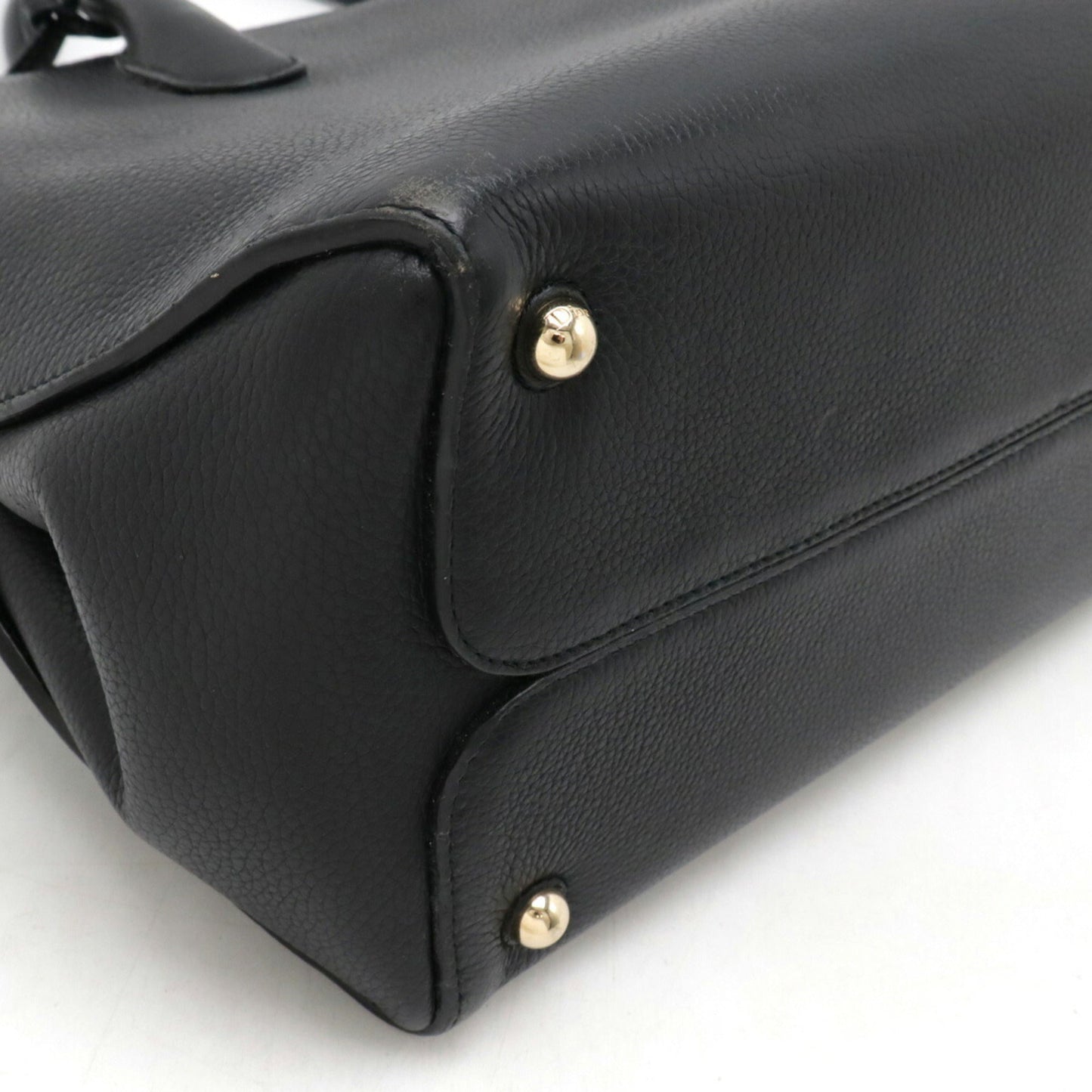 Christian Dior Black Leather Handbag Tote Bag ()