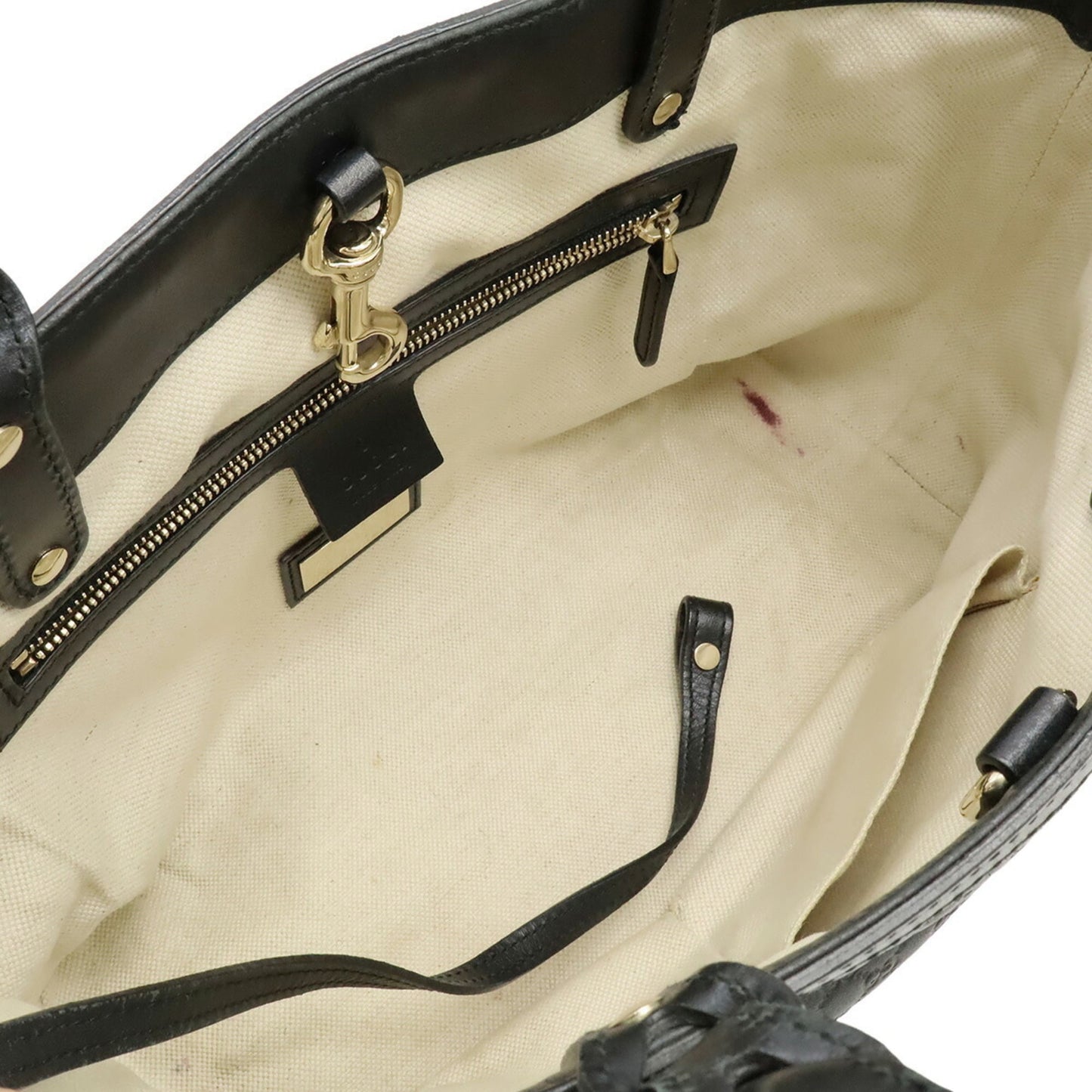 Gucci Black Leather Handbag Tote Bag ( )