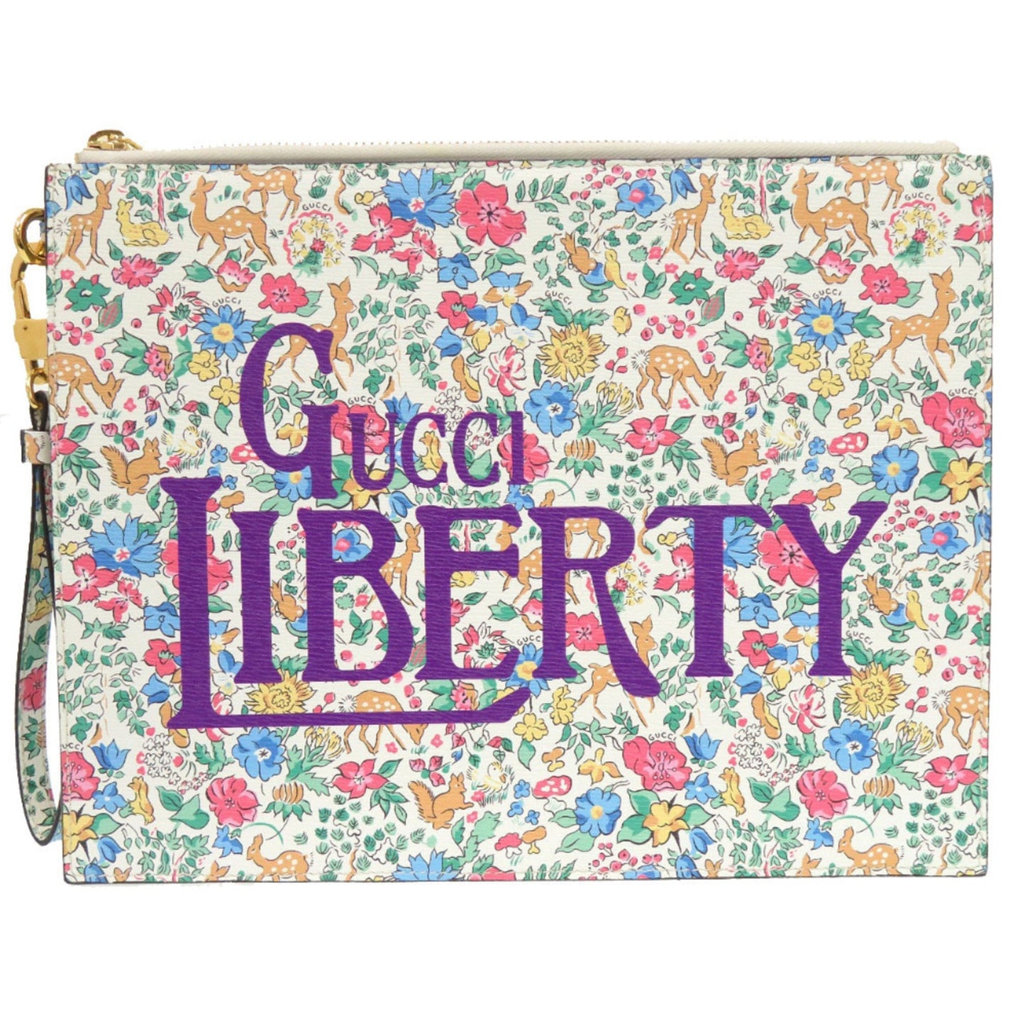 Gucci Light Blue White Leather Clutch Bag ( )