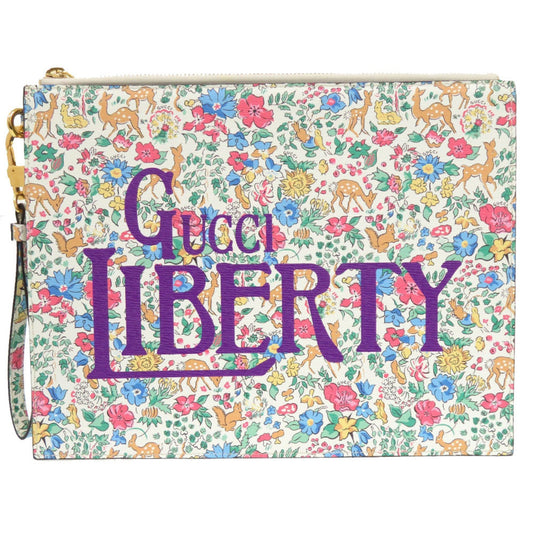 Gucci Light Blue White Leather Clutch Bag ( )