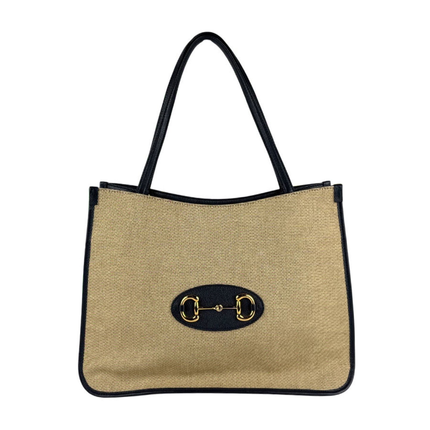 Gucci Navy Canvas Leather Shoulder Bag ( )