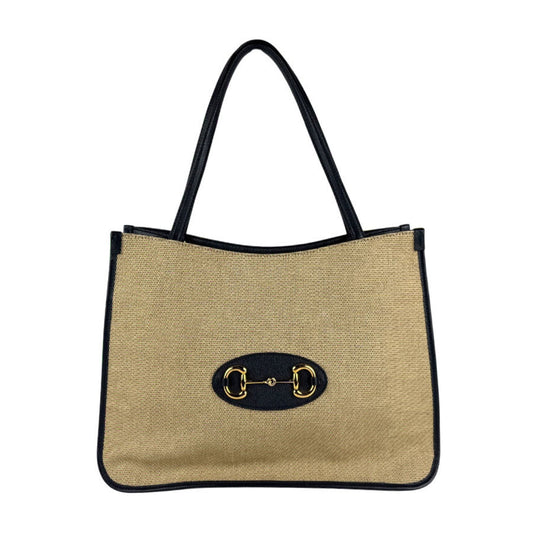 Gucci Navy Canvas Leather Shoulder Bag ( )
