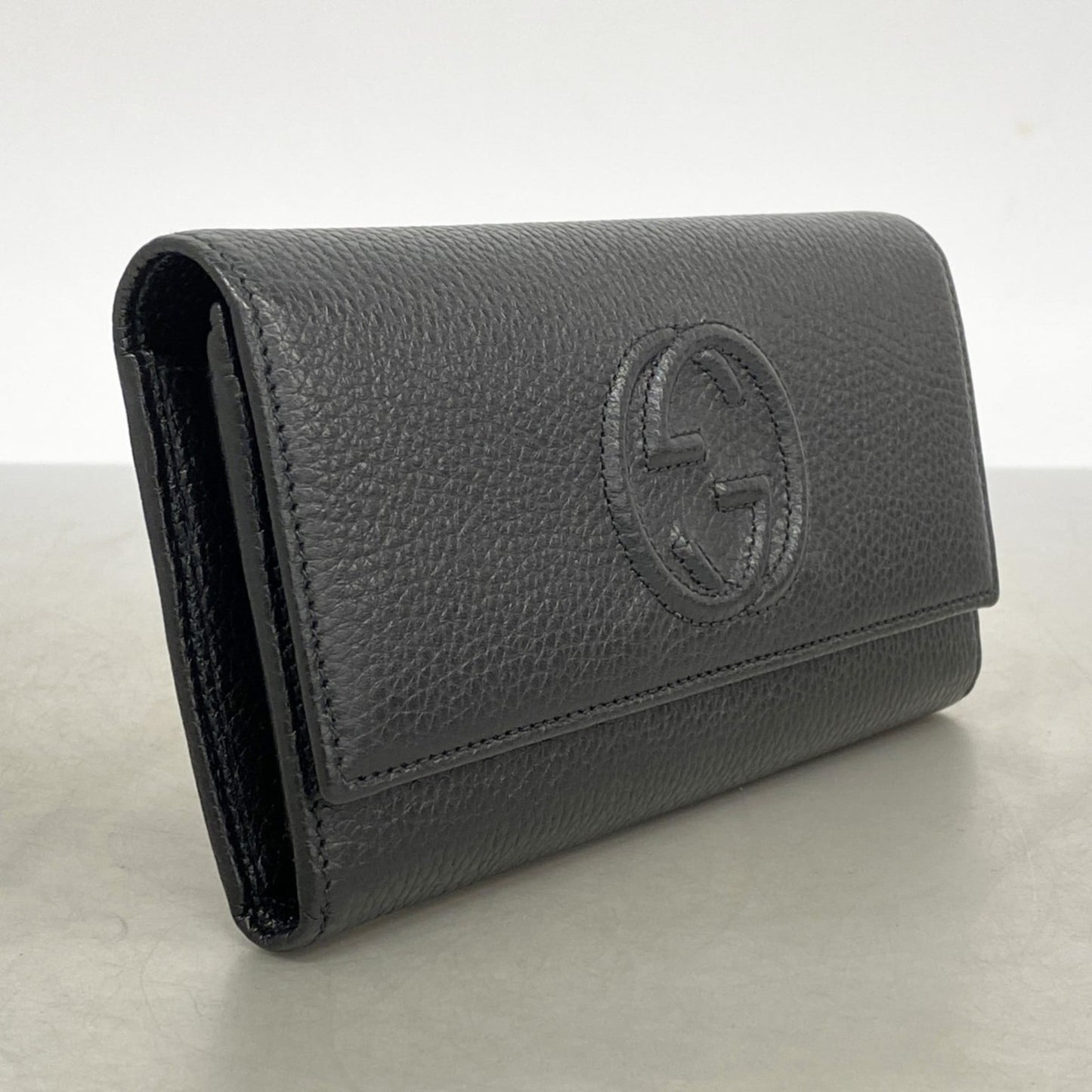 Gucci Black Leather Long Wallet (Bi-Fold) ( )