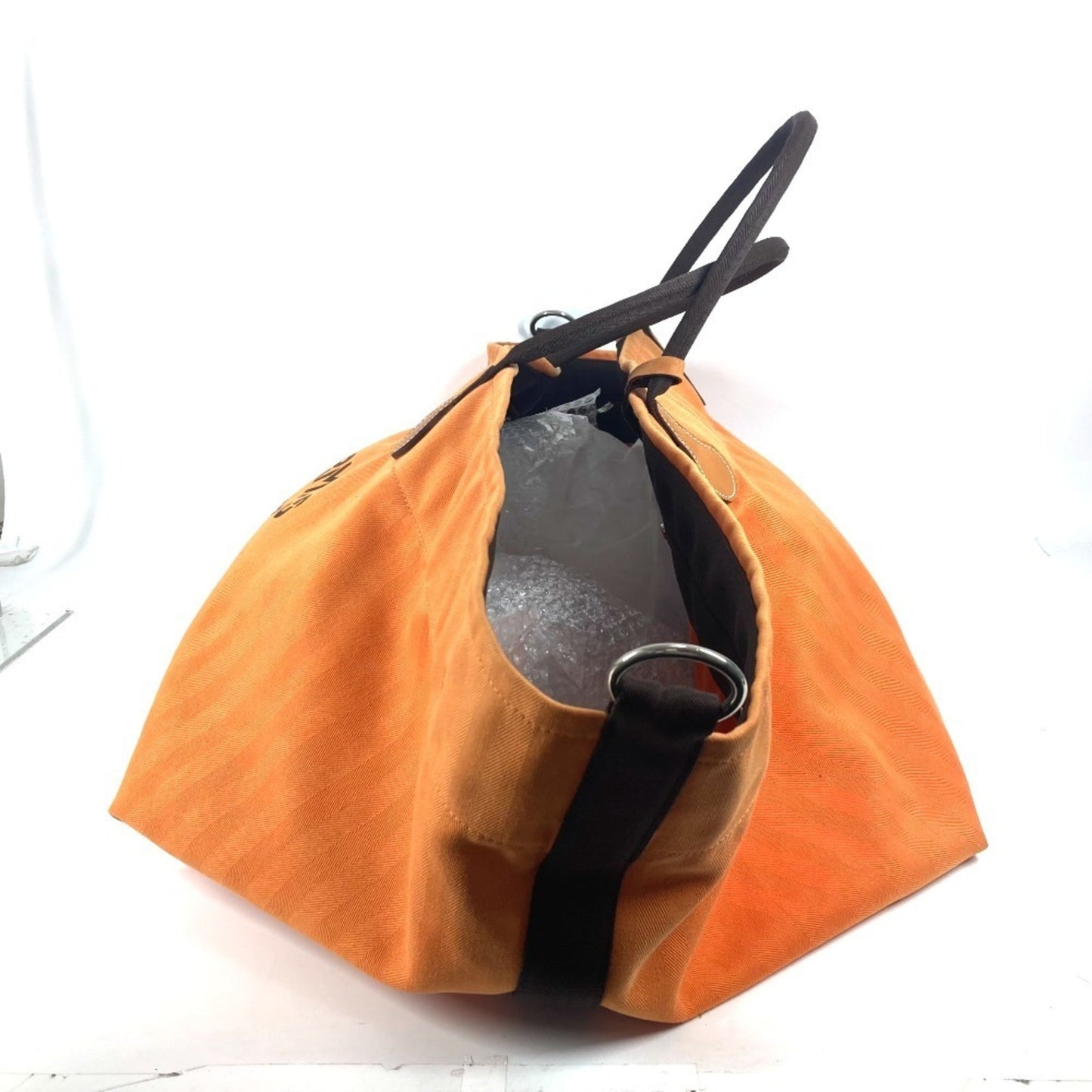 Hermes Orange Canvas Boston Bag Shoulder Bag ( )