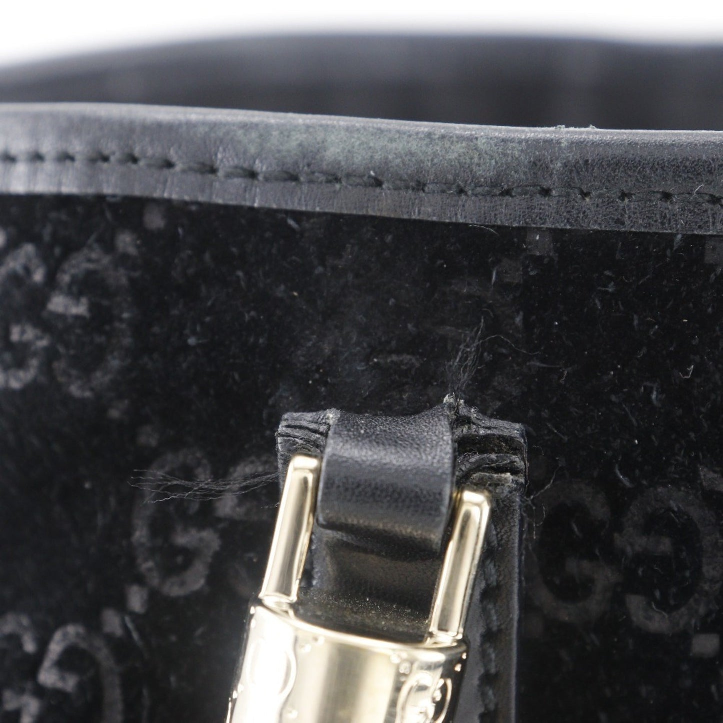 Gucci Black Suede Tote Bag ( )