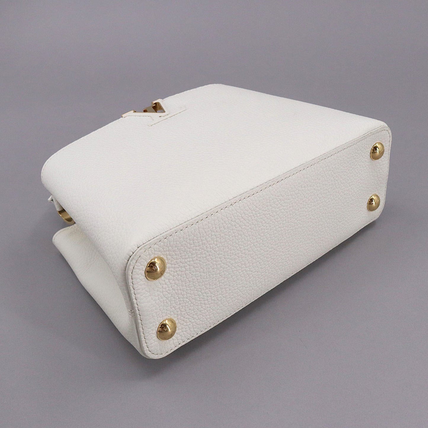 LOUIS VUITTON Capucines BB 2way Hand Shoulder Bag Taurillon Leather Snow White M55832 RFID