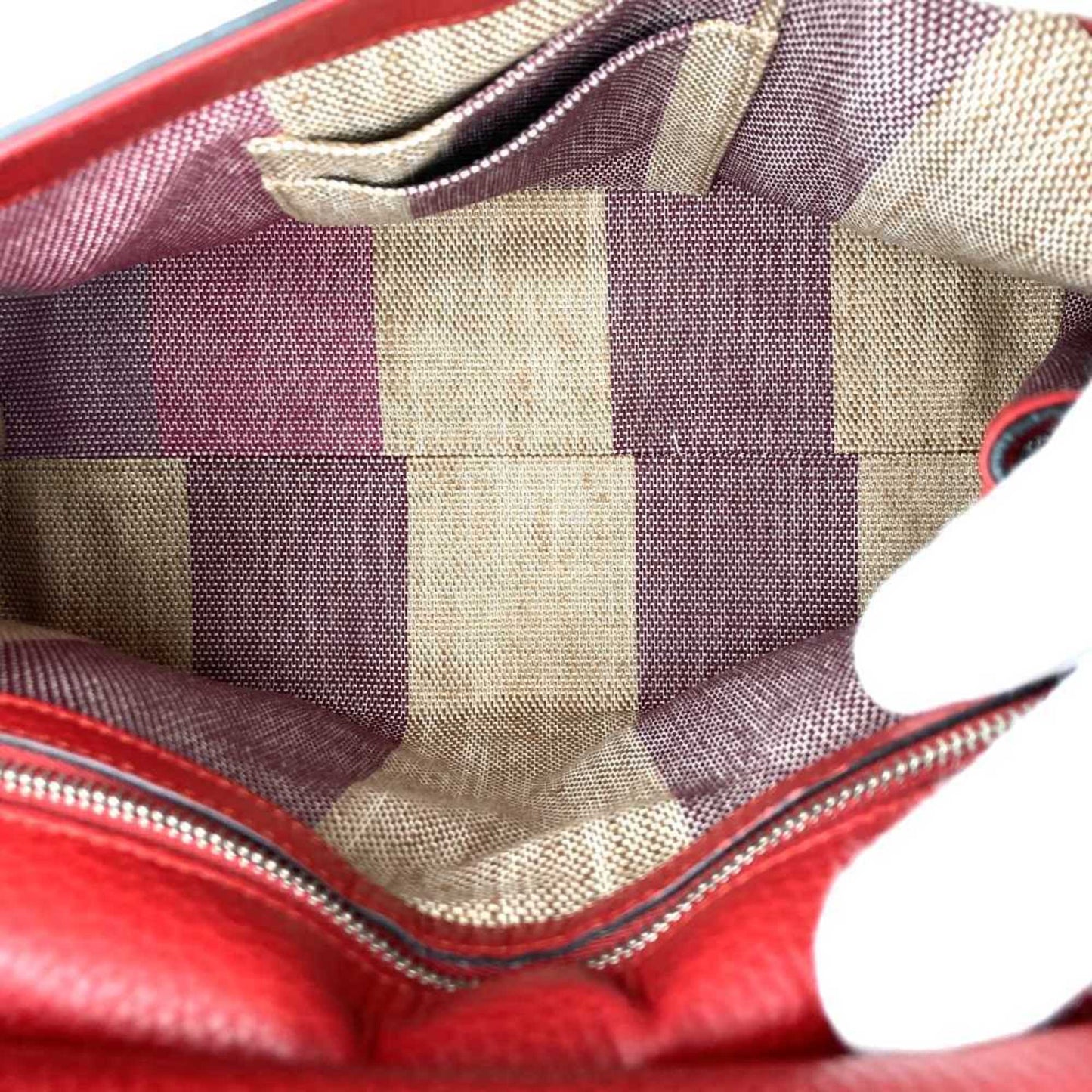 Gucci Red Color Leather Handbag Shoulder Bag ( )