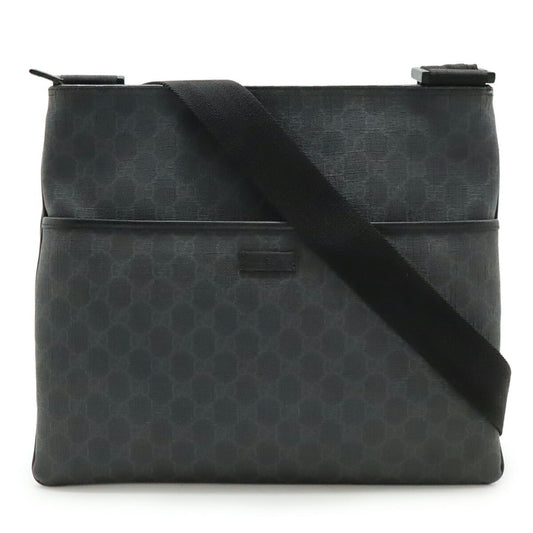 Gucci Gg Plus Black Gray Gg Supreme Leather Shoulder Bag ( )