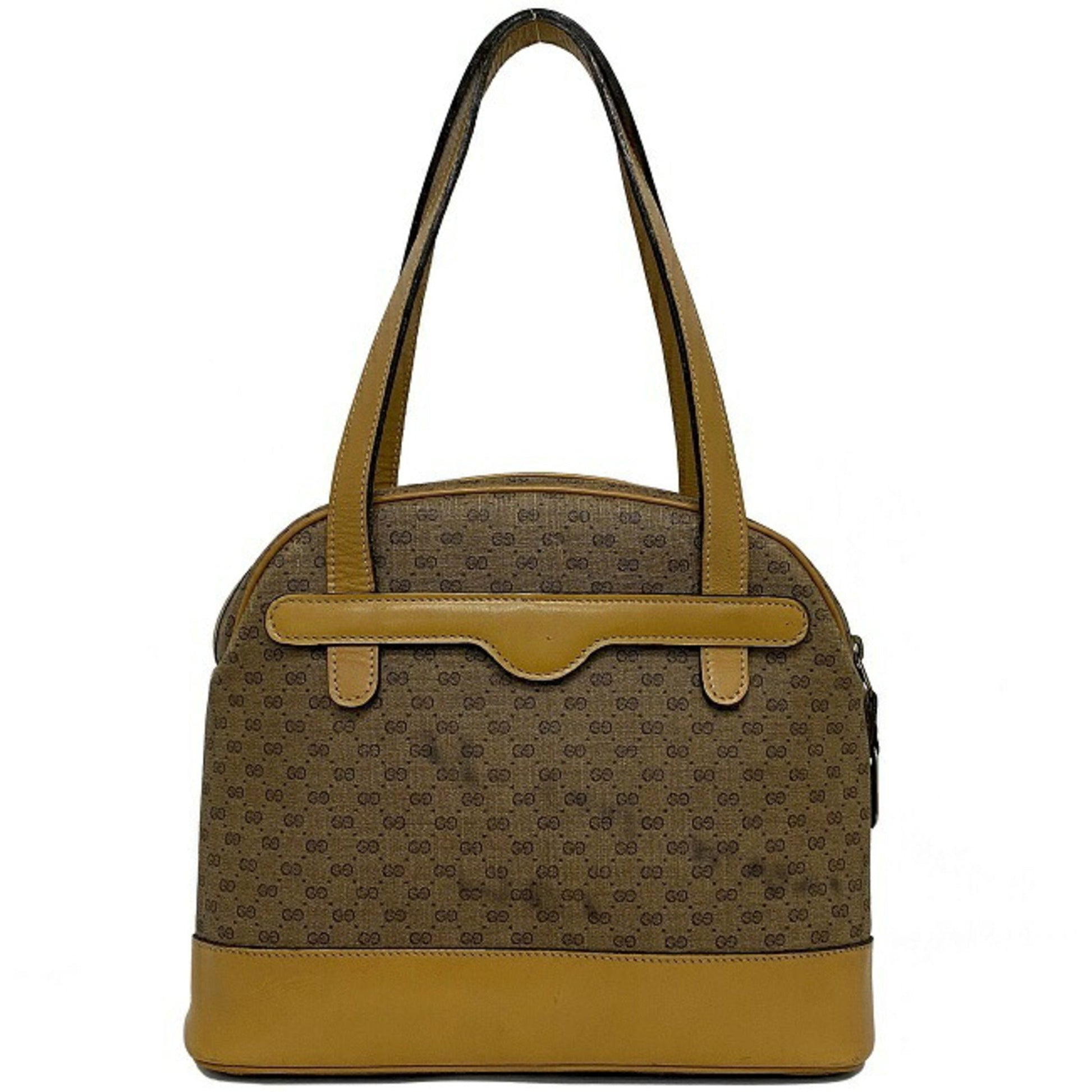Gucci Boston Beige Leather PVC Boston Bag