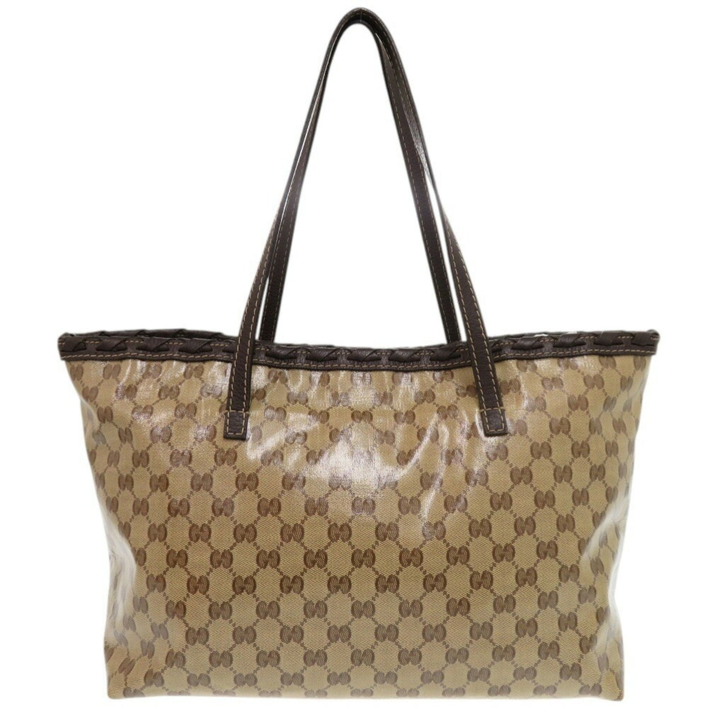 Gucci Beige Gg Crystal Leather Tote Bag ( )