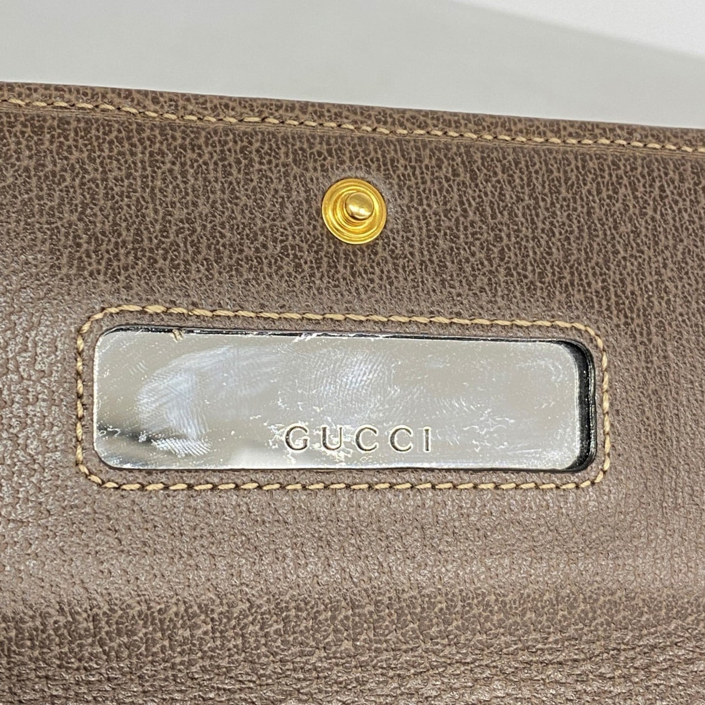 Gucci Brown Pvc Leather Chain/Shoulder Wallet ( )