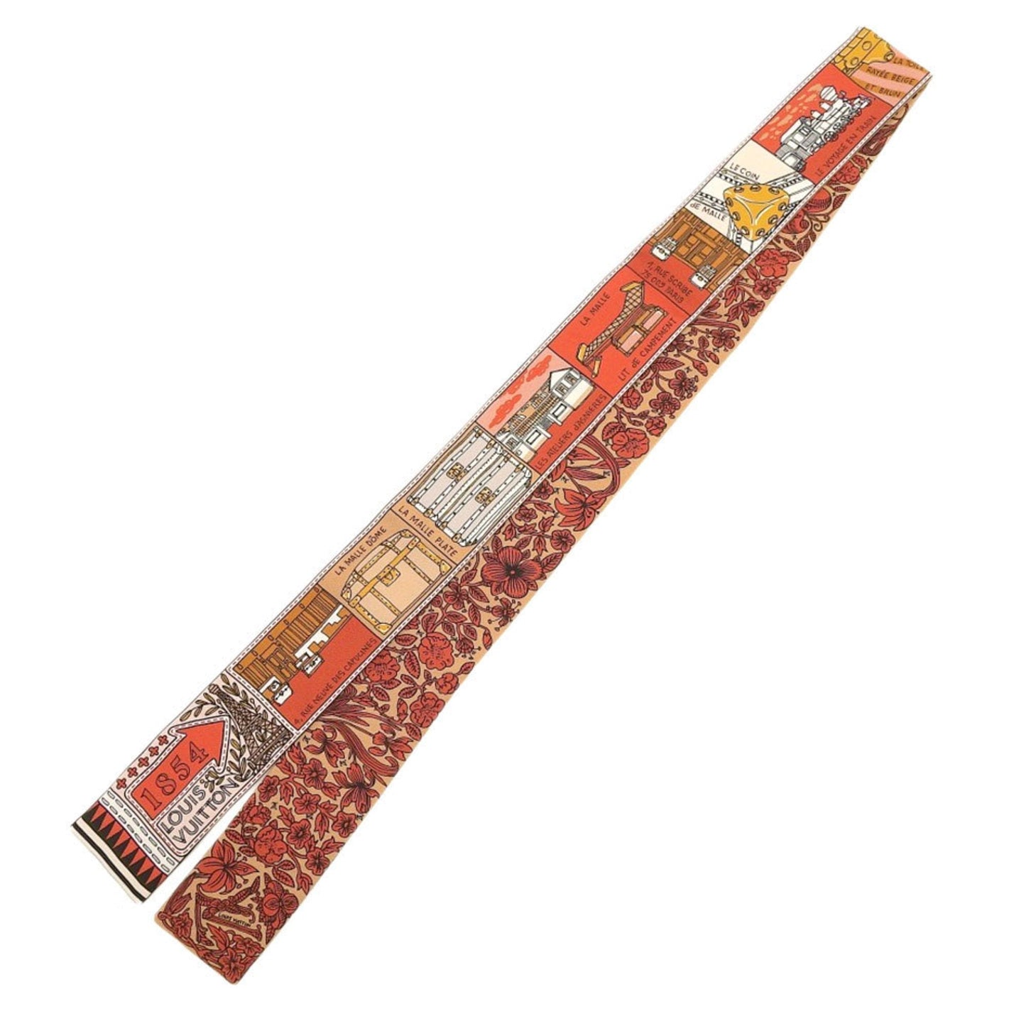 LOUIS VUITTON Bandeau BB Scarf Judelouis M70856 Silk Brown/Red RT0138 Women's